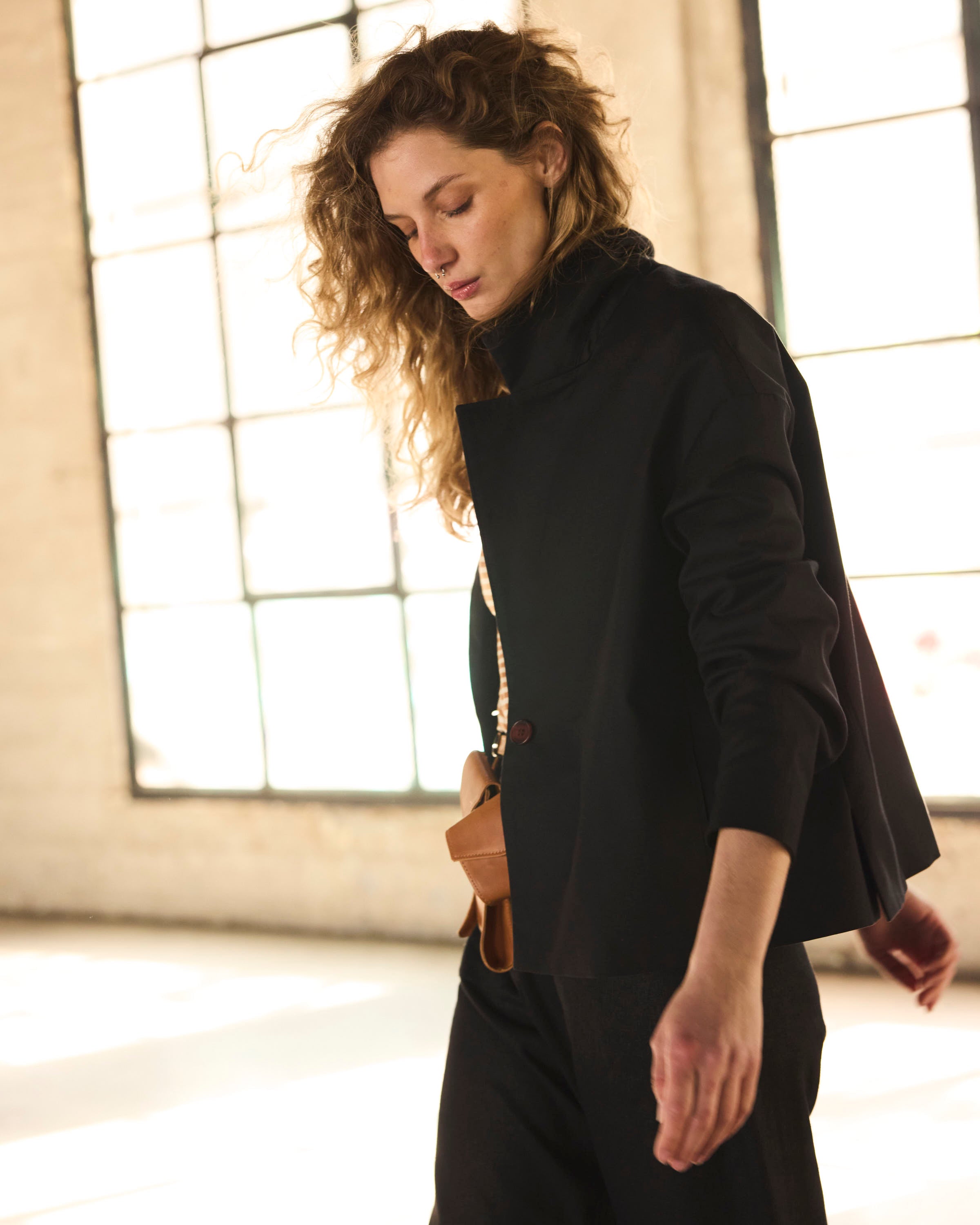 Blazer Medio Soleil 100% Algodón Negro