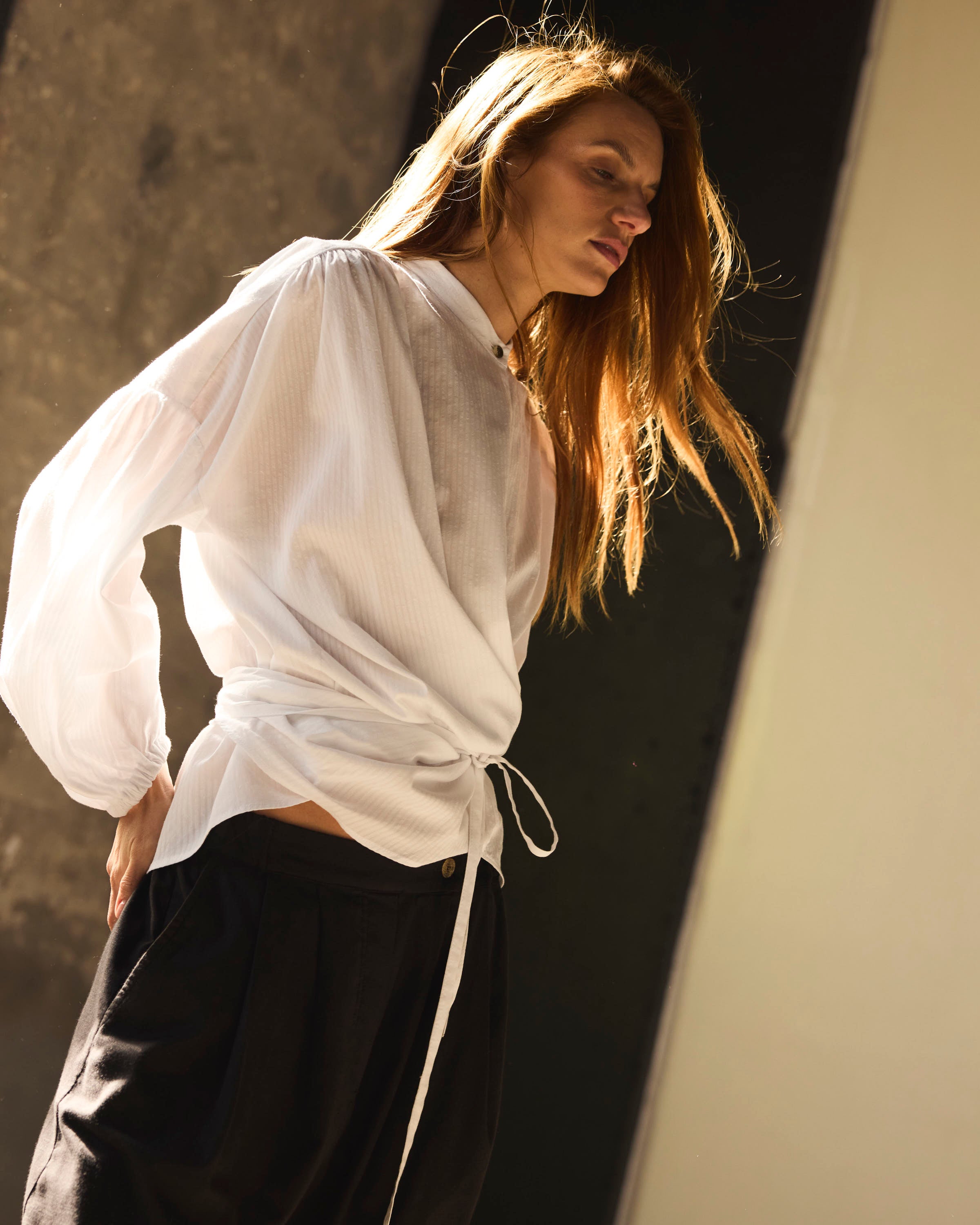 Blusa Cruzada Flamme 100% algodón Blanca