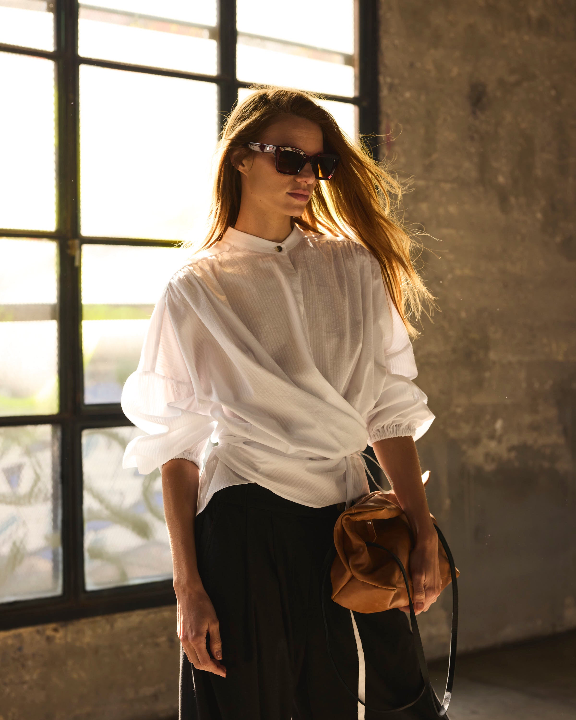 Blusa Cruzada Flamme 100% algodón Blanca