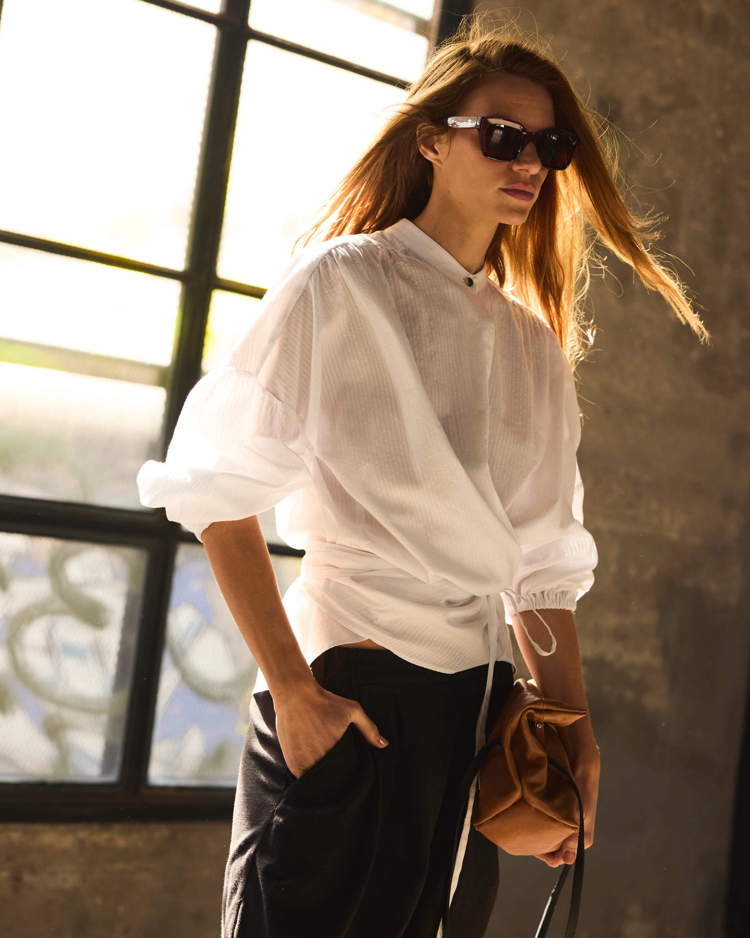 Blusa Cruzada Flamme 100% algodón Blanca