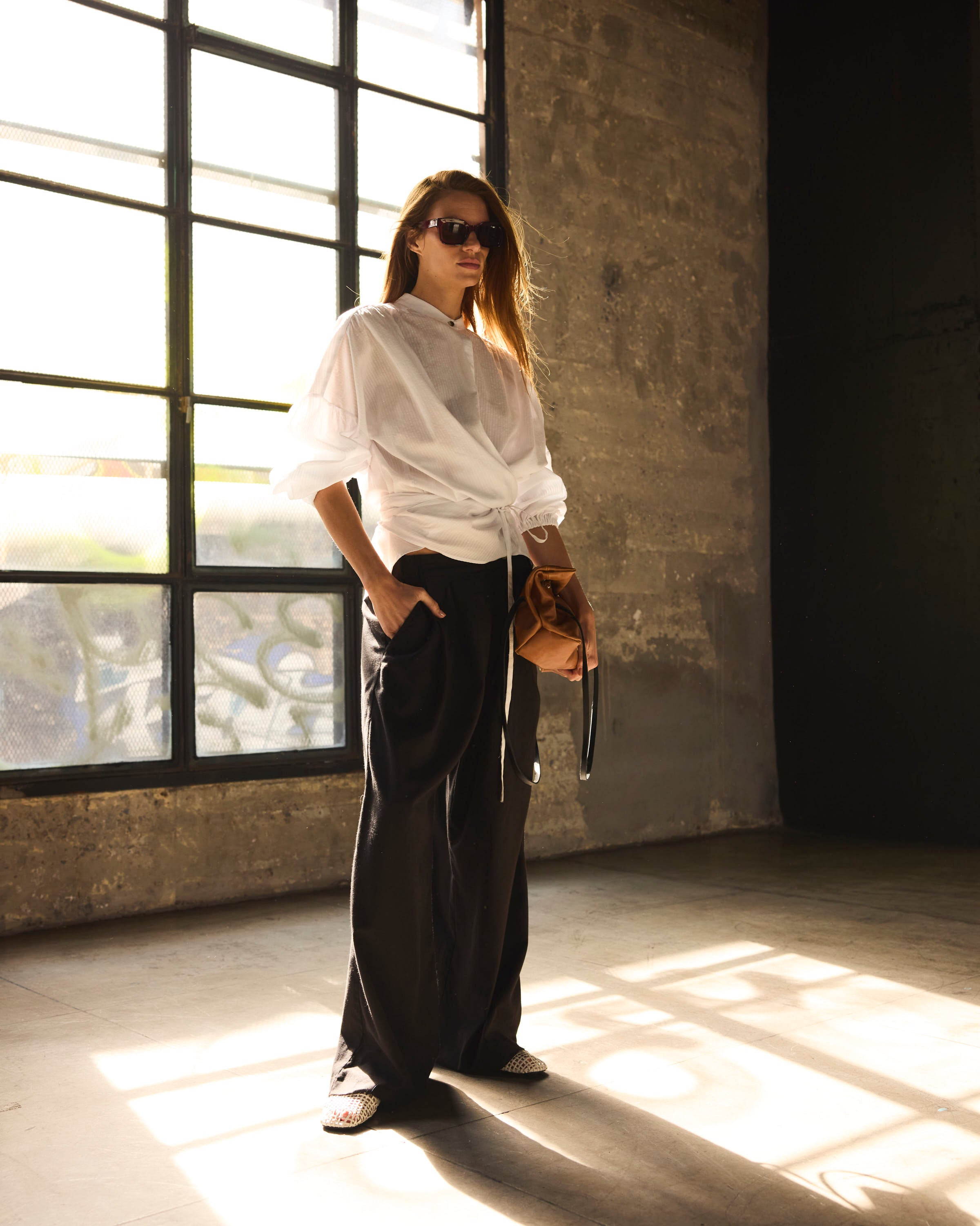 Blusa Cruzada Flamme 100% algodón Blanca