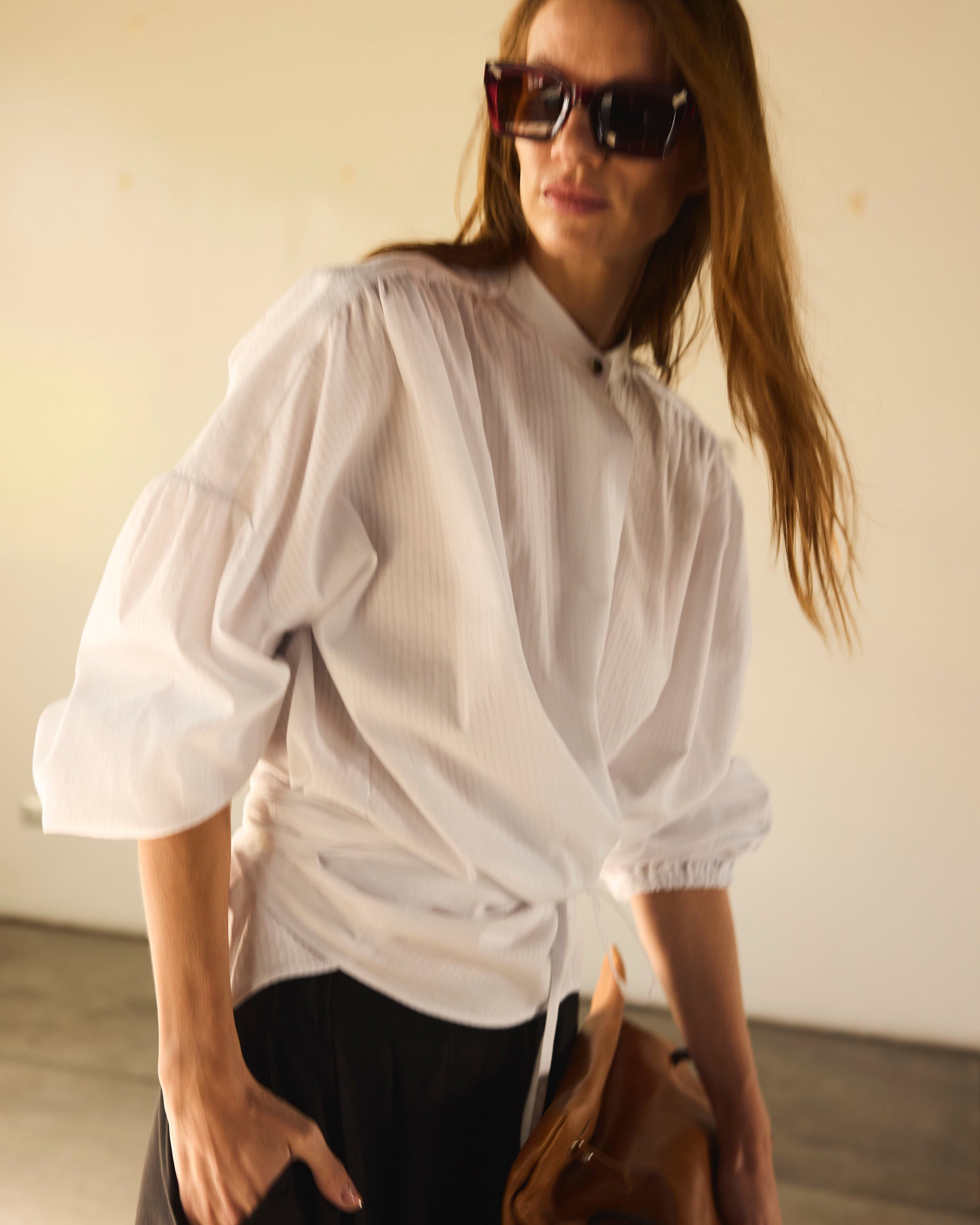 Blusa Cruzada Flamme 100% algodón Blanca