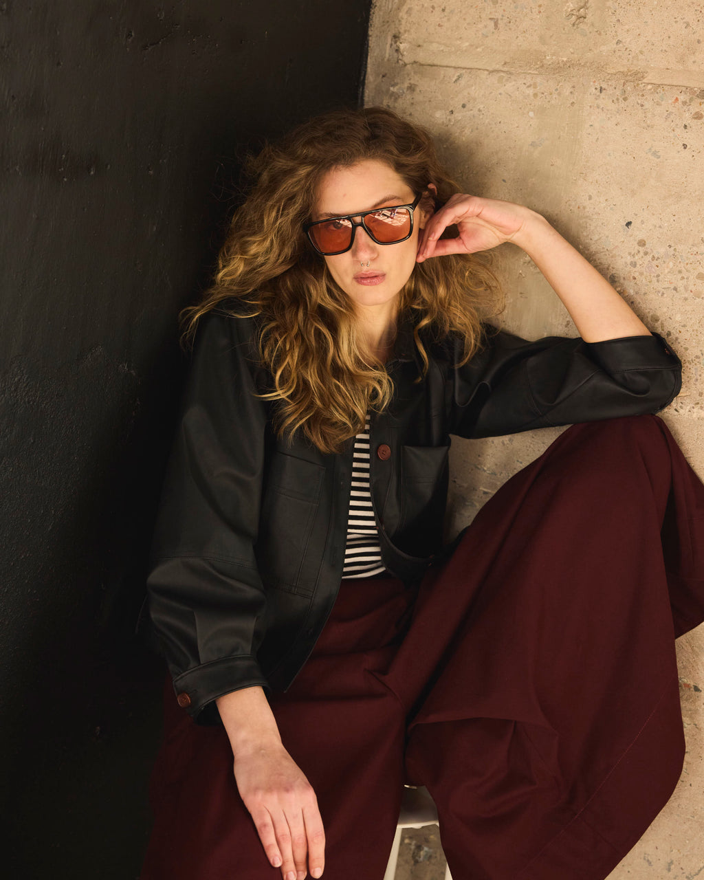 Chaqueta Corta Allure Ecocuero Negra