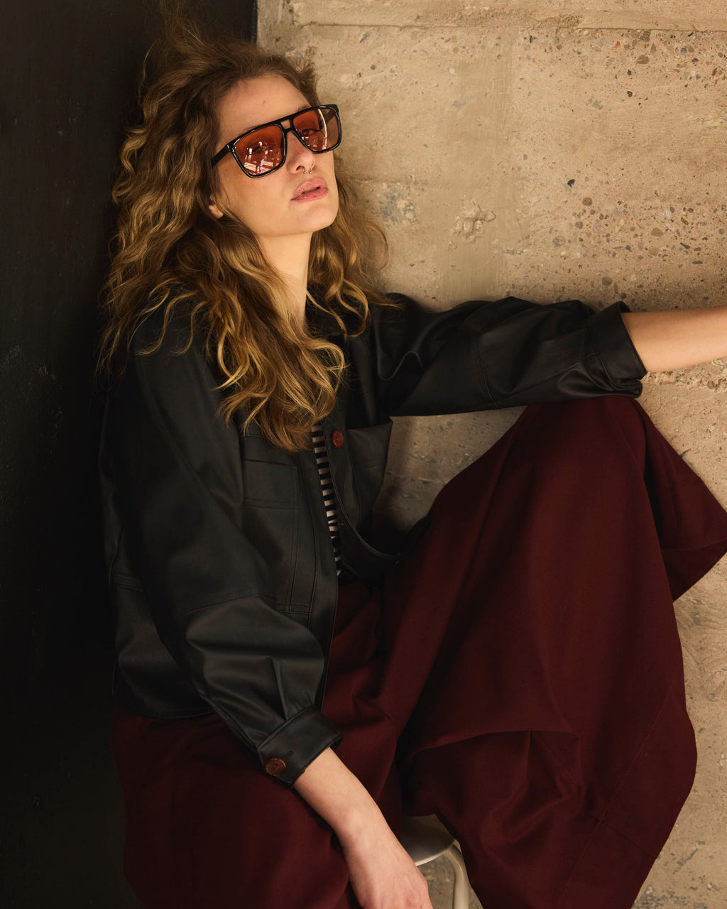 Chaqueta Corta Allure Ecocuero Negra