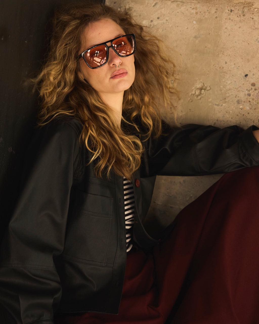 Chaqueta Corta Allure Ecocuero Negra