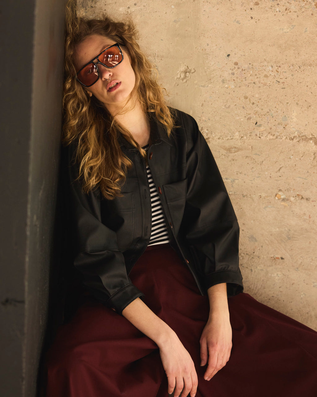 Chaqueta Corta Allure Ecocuero Negra