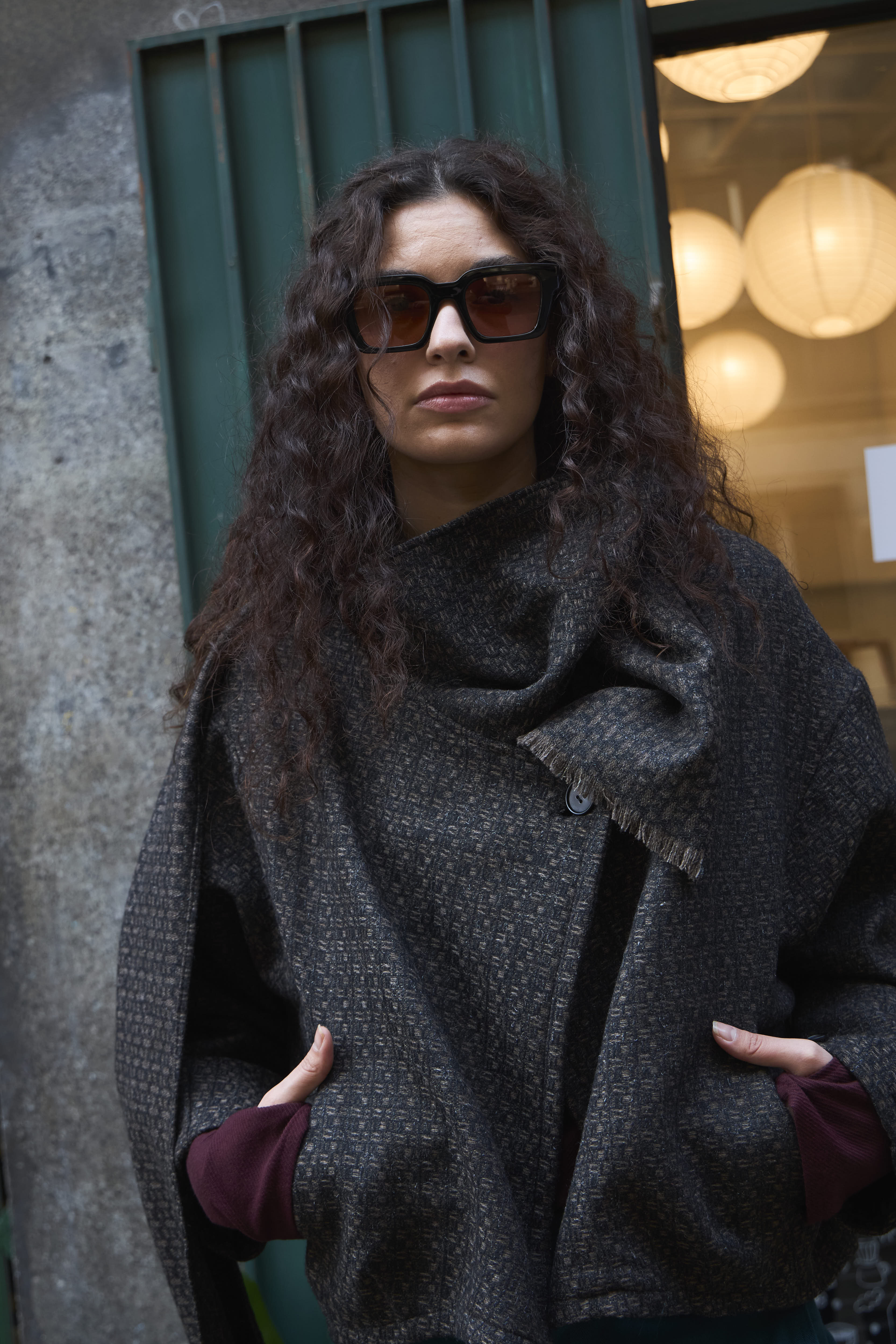 Chaqueta Derive Lana Cuadrillé Gris Marengo