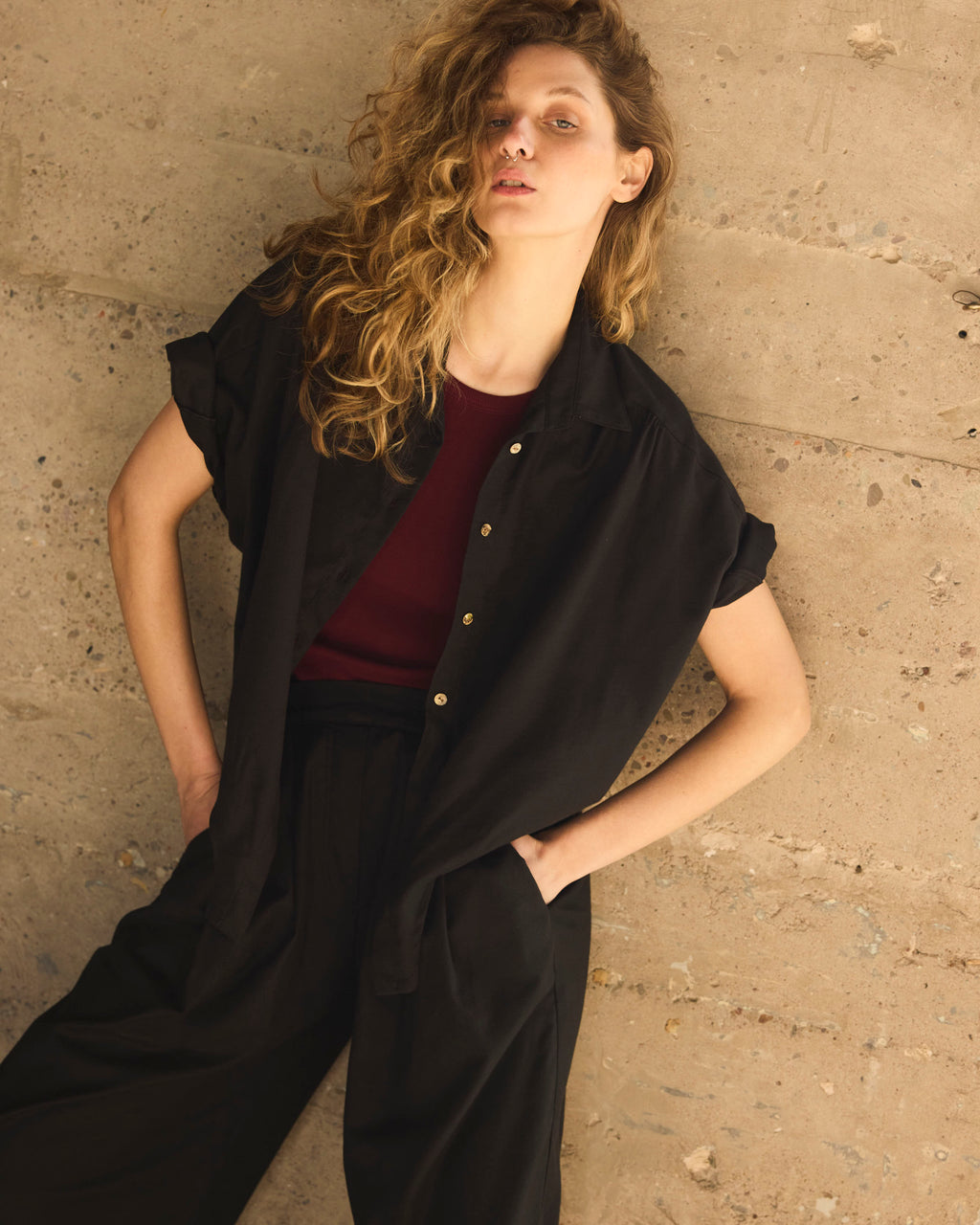 Blusa Nudo Rebelle Algodón Negra