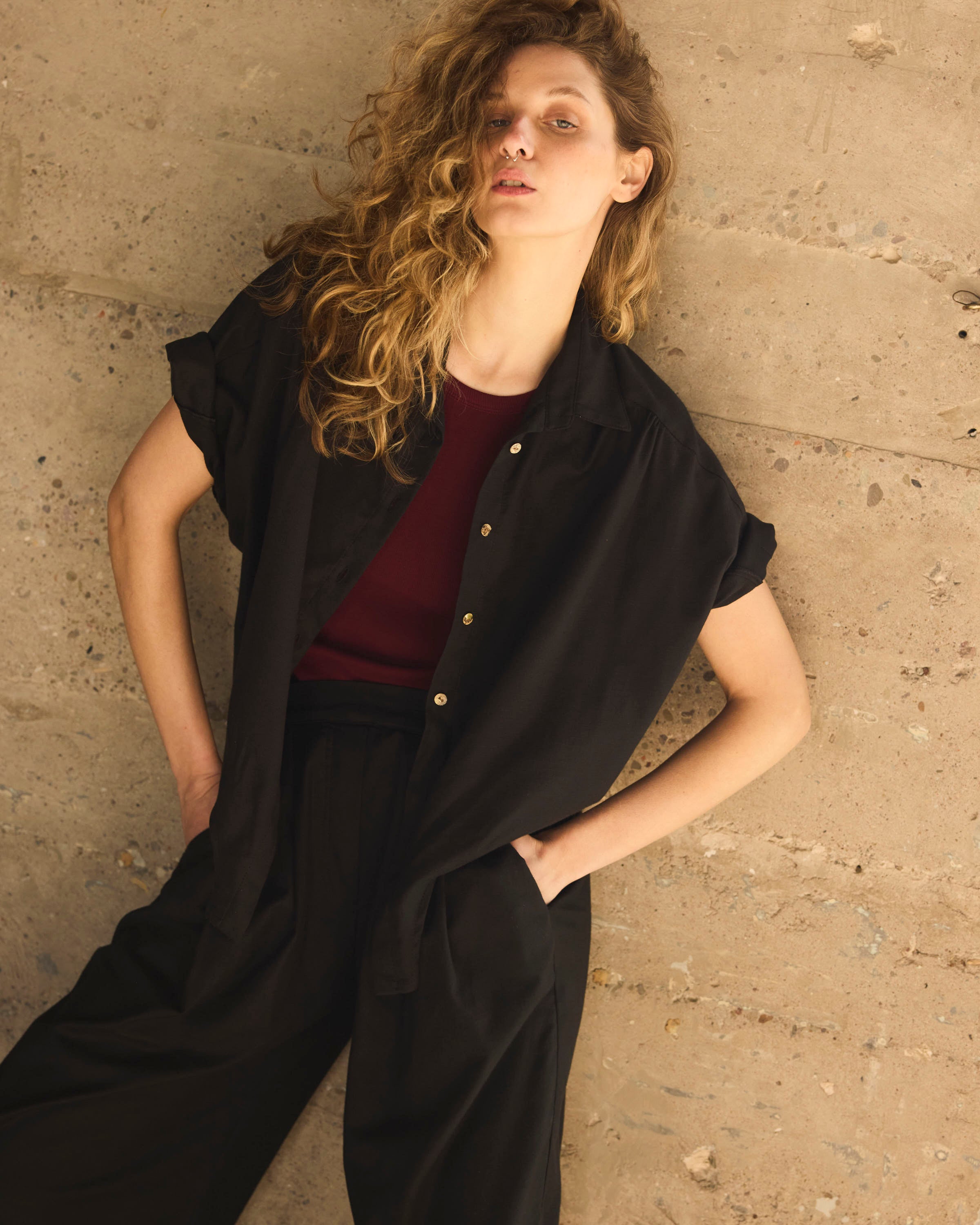 Blusa Nudo Rebelle Algodón Negra