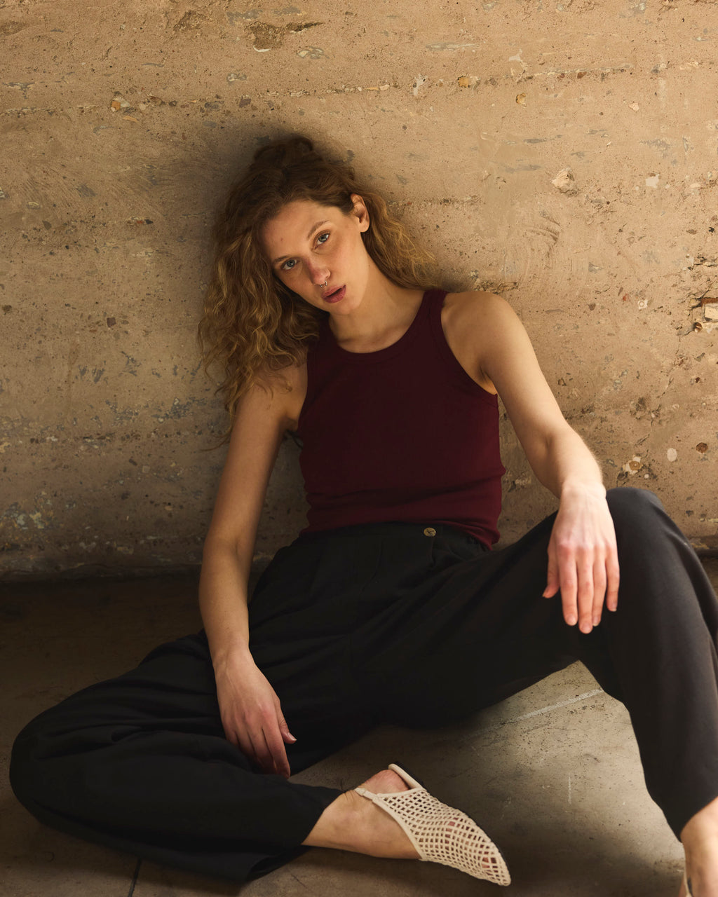 Polera Arkana Algodón Burdeo