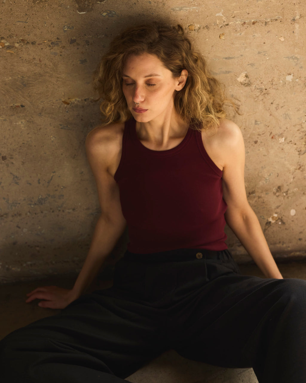 Polera Arkana Algodón Burdeo