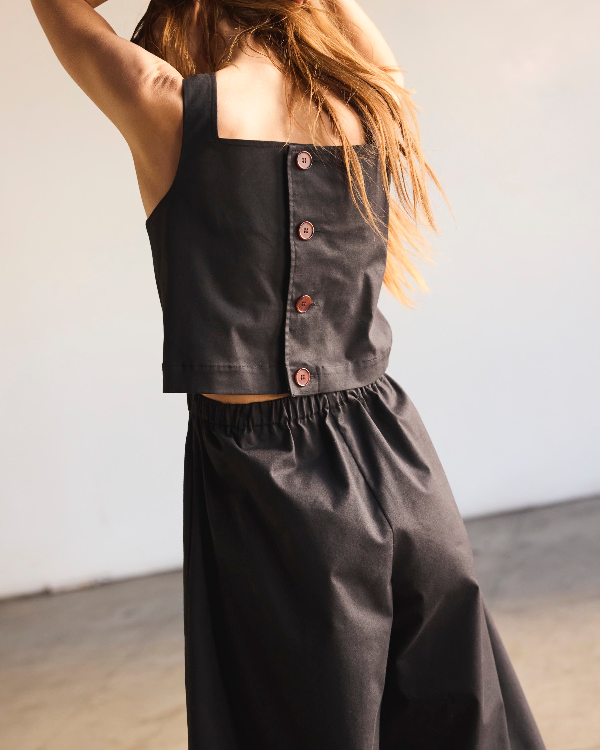 Enterito Magnolia Algodón Negro