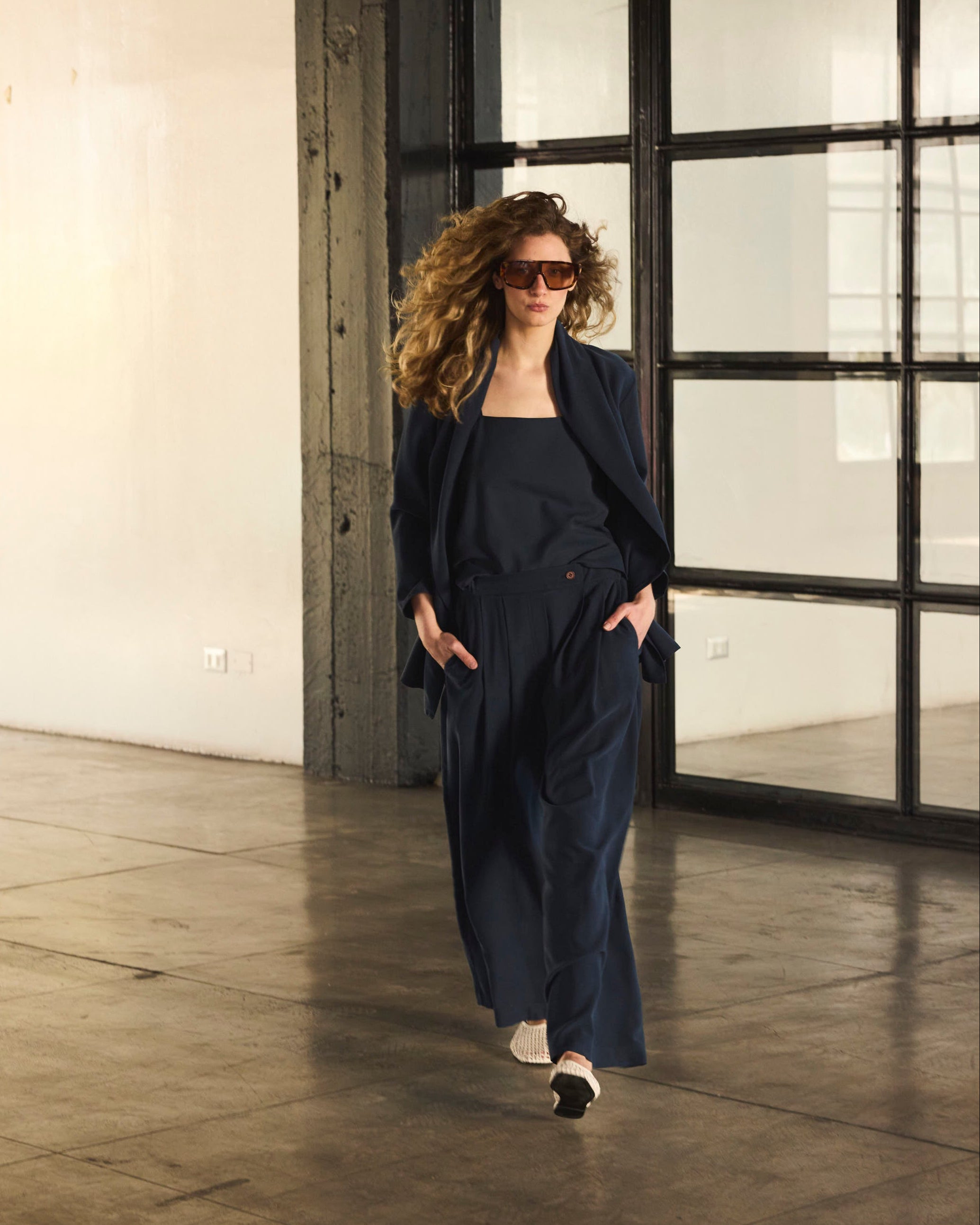 Pantalón Labille Cupro Navy