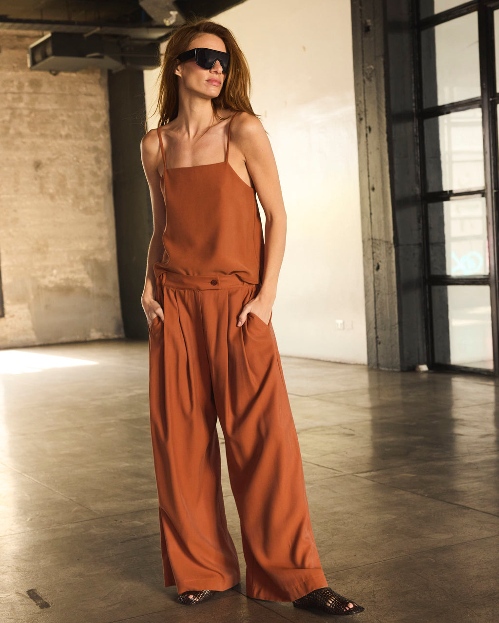 Pantalón Labille Cupro Brick