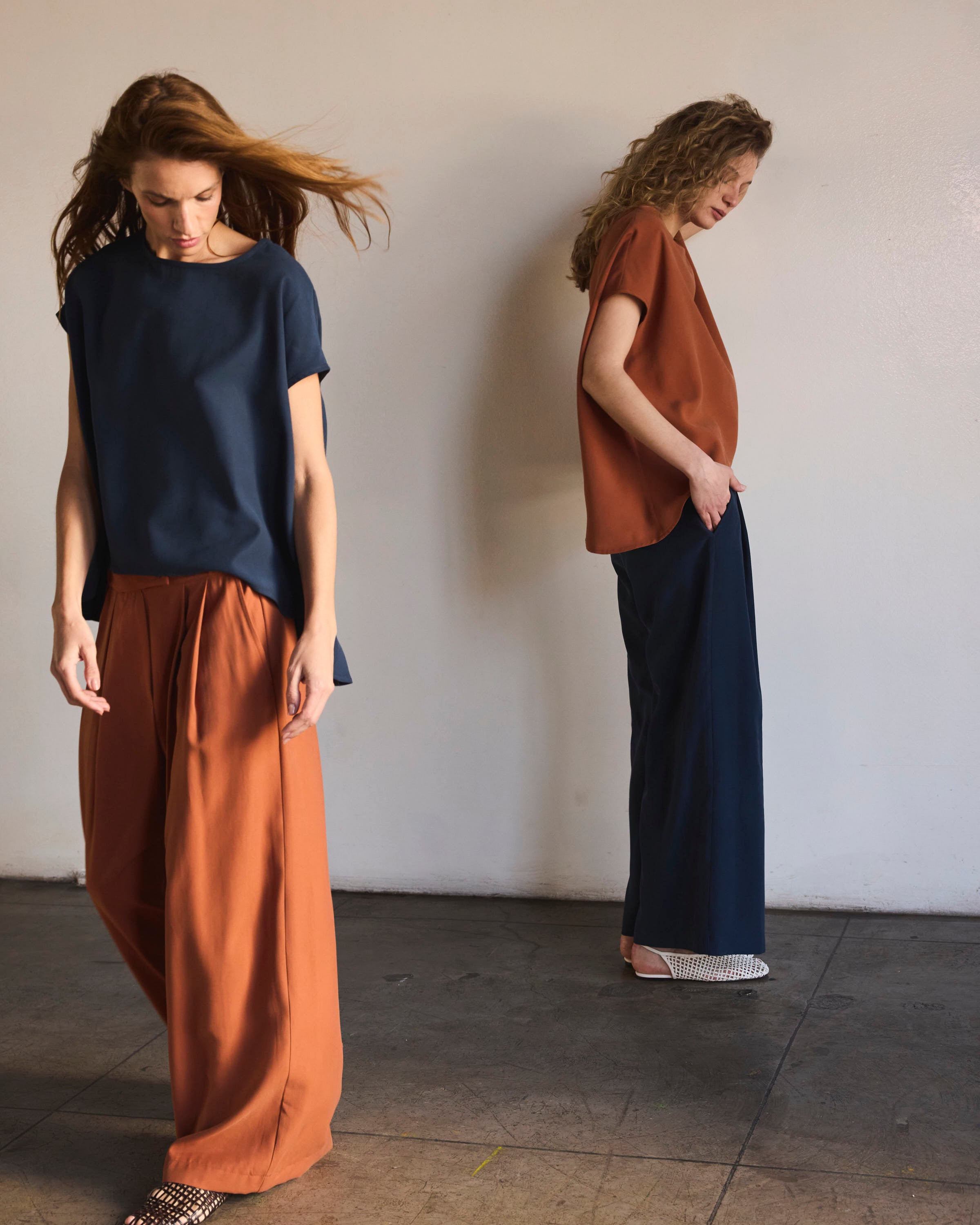 Top Sagasse Cupro Navy