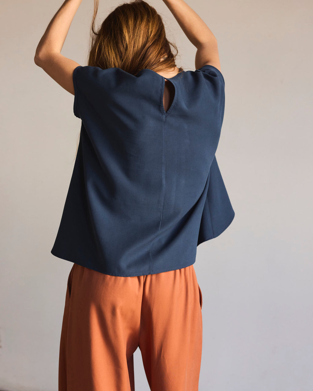 Top Sagasse Cupro Navy