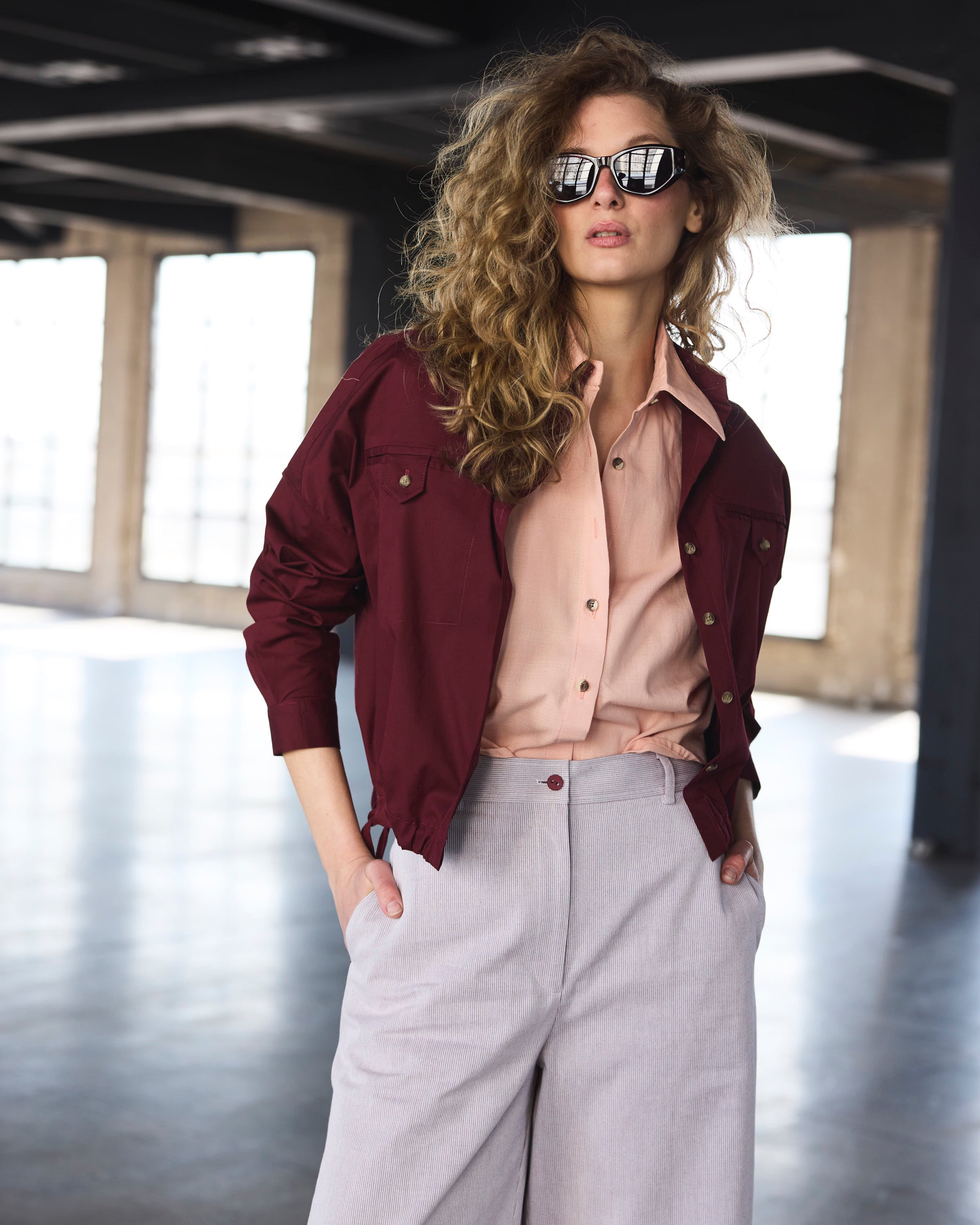 Sobrecamisa Fleuriste Poplin Burdeo