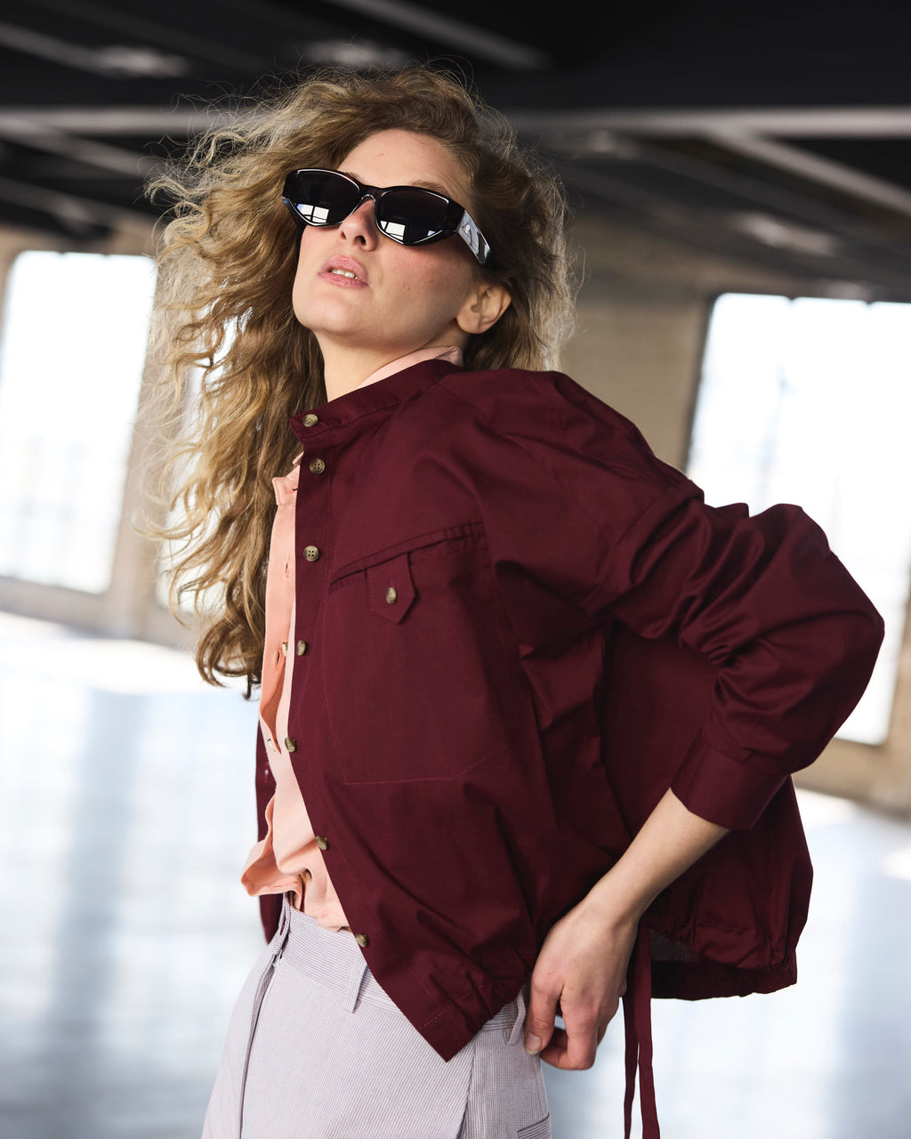 Sobrecamisa Fleuriste Poplin Burdeo