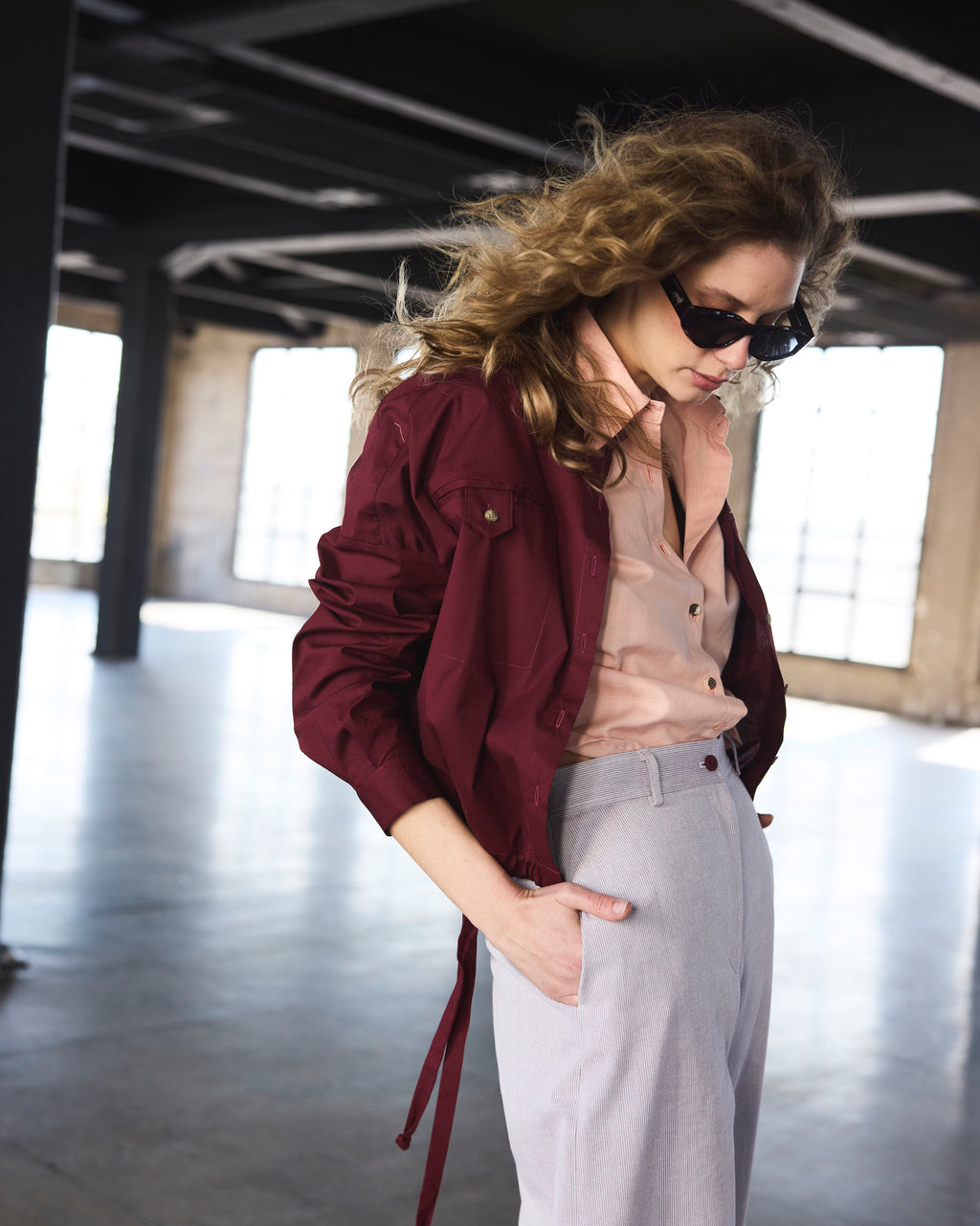 Sobrecamisa Fleuriste Poplin Burdeo