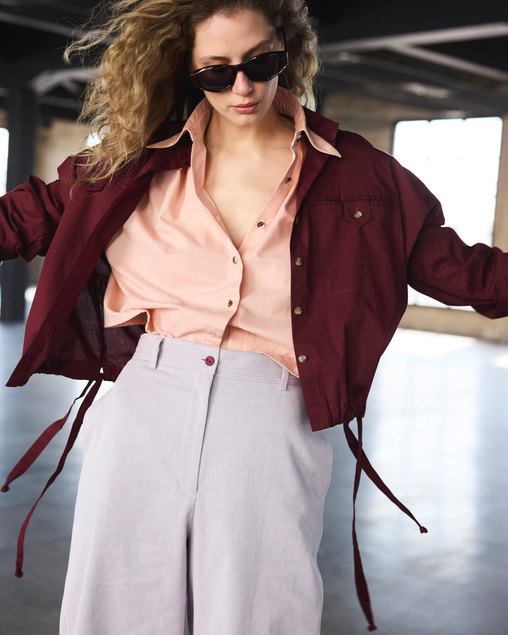 Sobrecamisa Fleuriste Poplin Burdeo