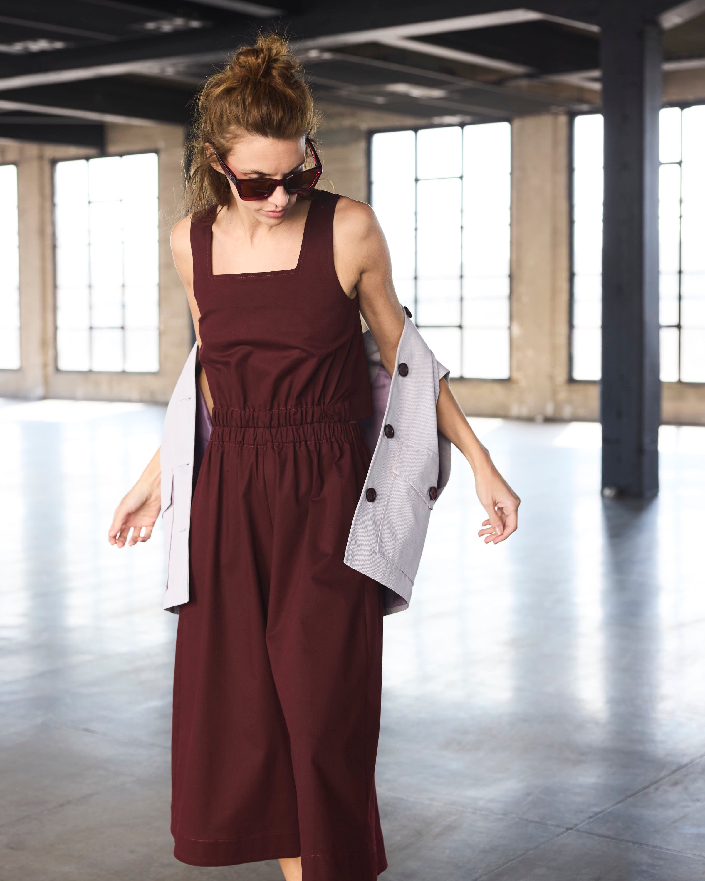 Enterito Magnolia Algodón Burdeo