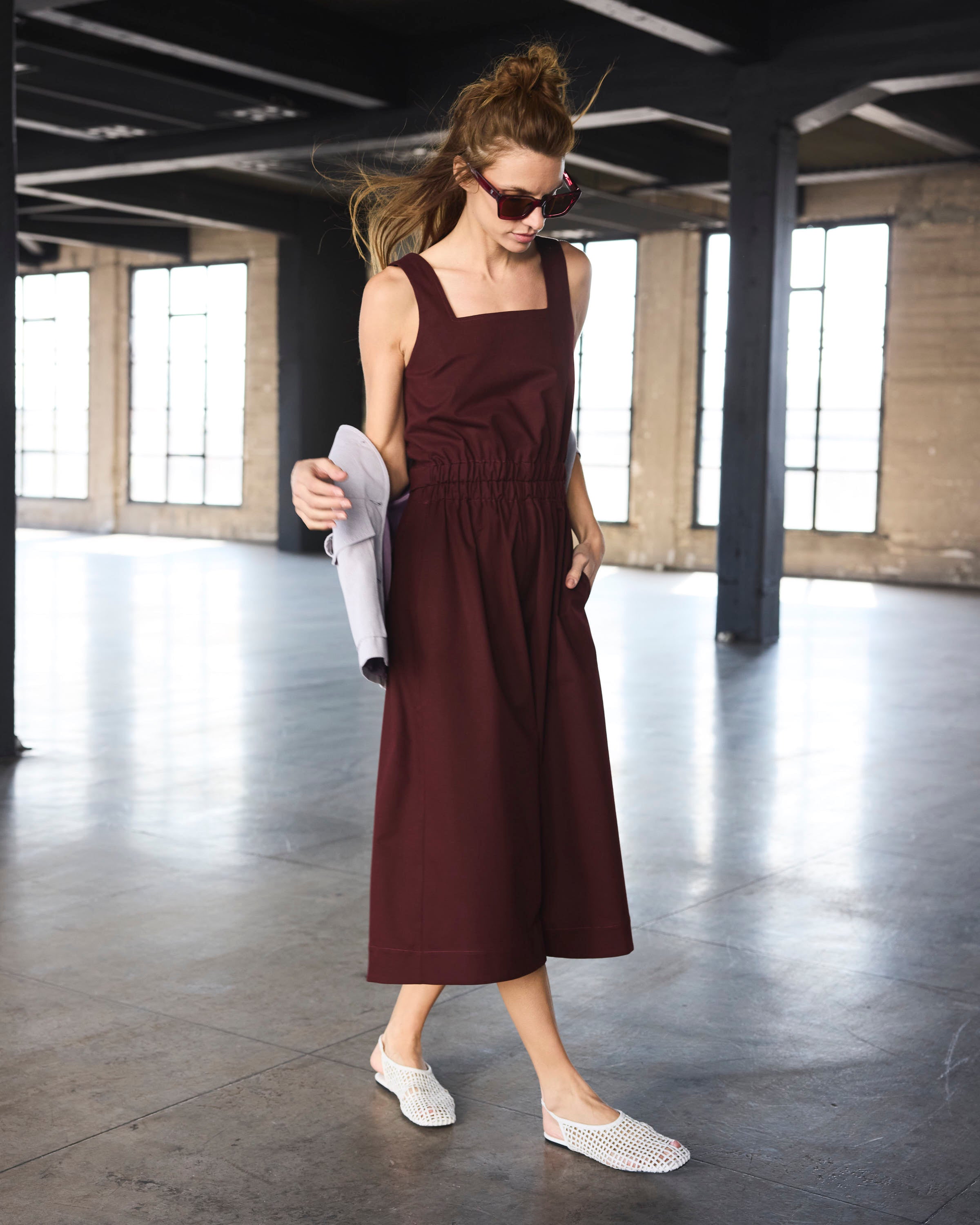 Enterito Magnolia Algodón Burdeo