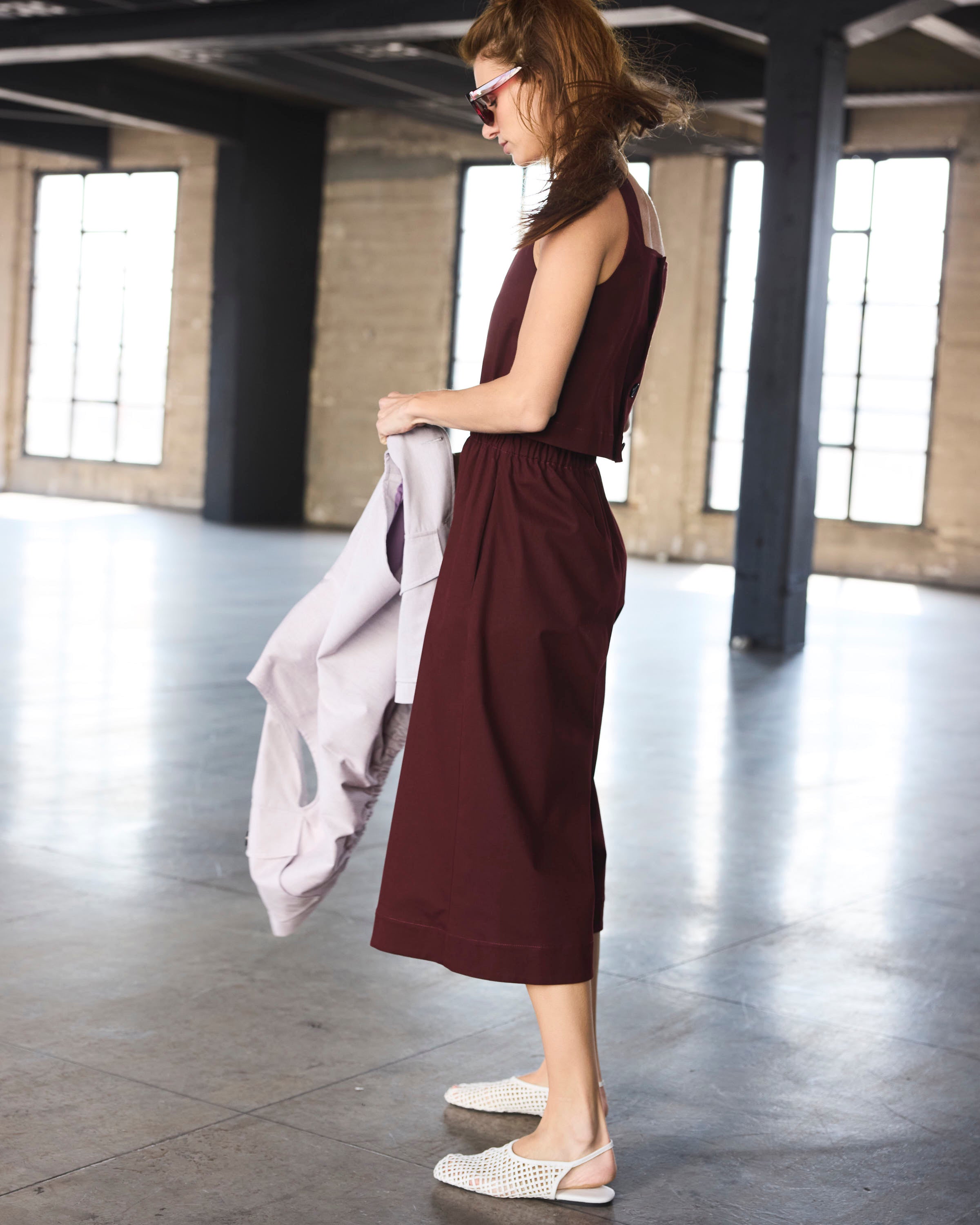 Enterito Magnolia Algodón Burdeo