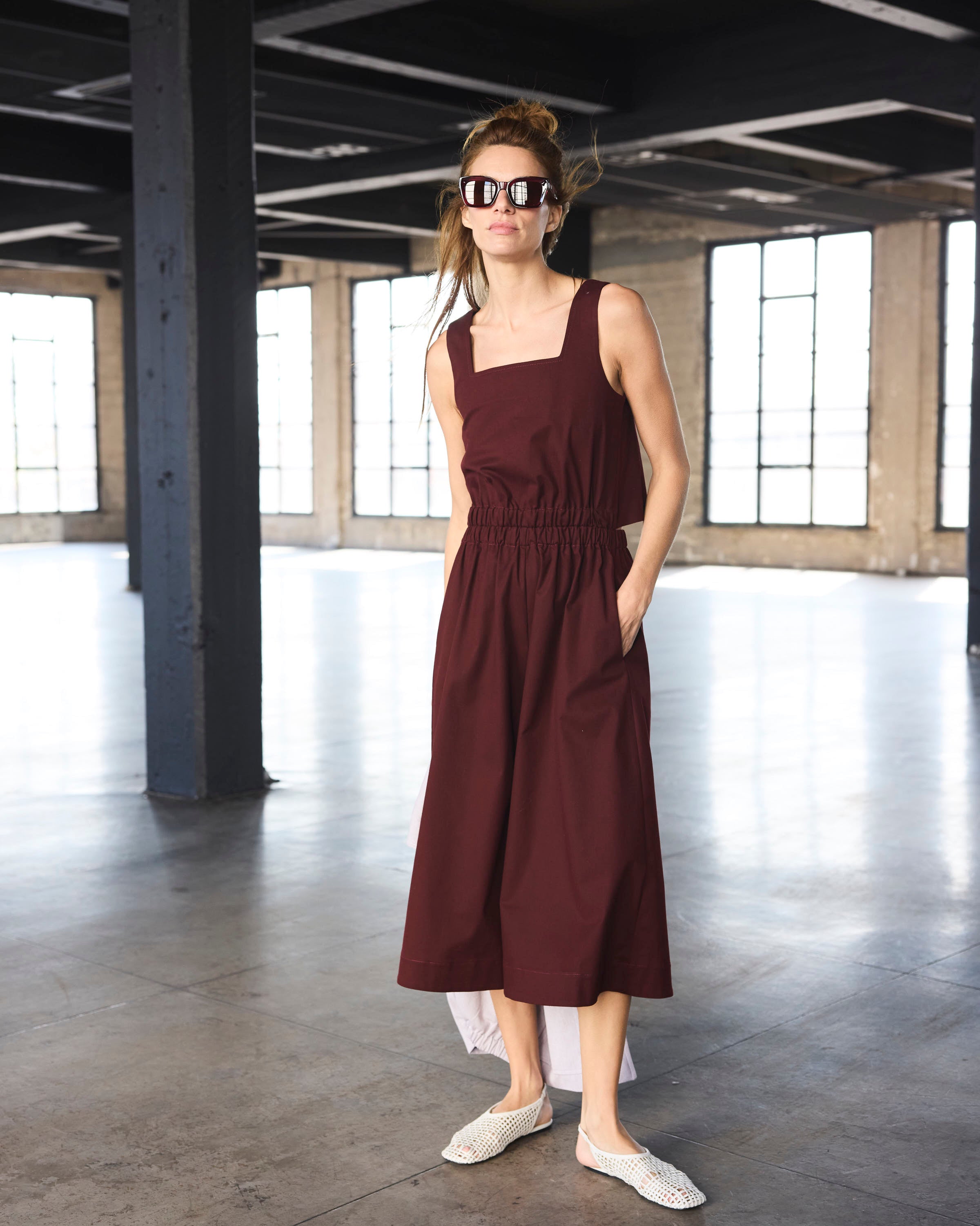 Enterito Magnolia Algodón Burdeo