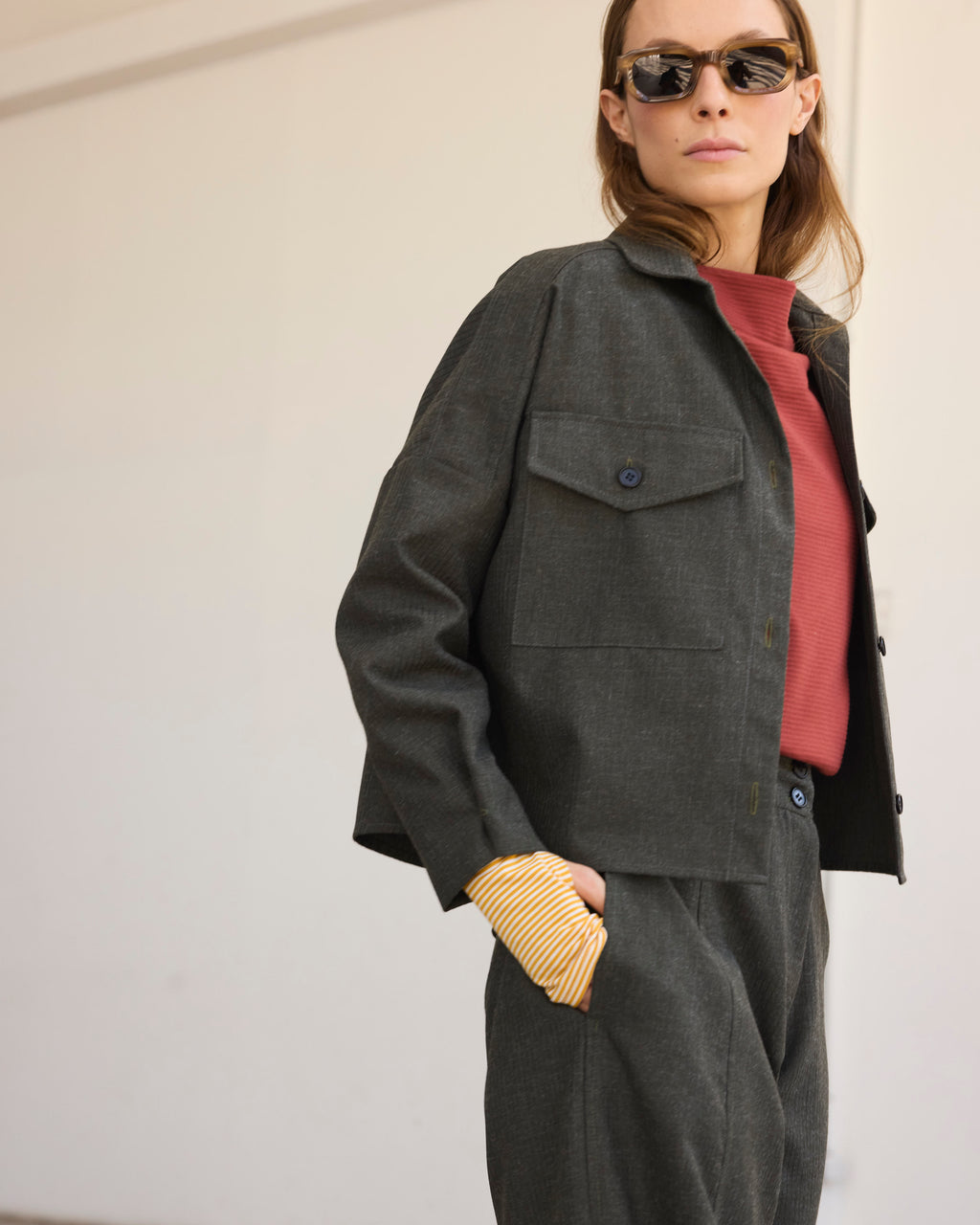 Sobre Camisa Mauve Verde