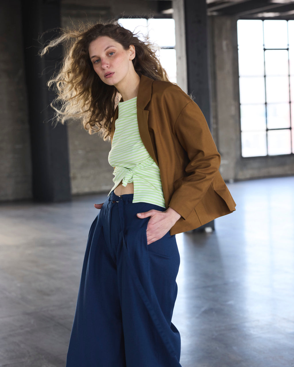 Blazer Medio Soleil 100% Algodón Camel