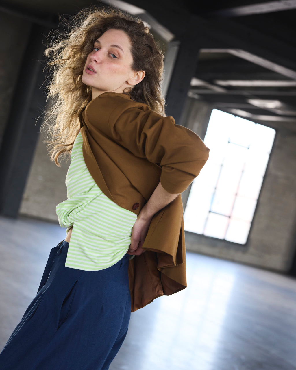 Blazer Medio Soleil 100% Algodón Camel