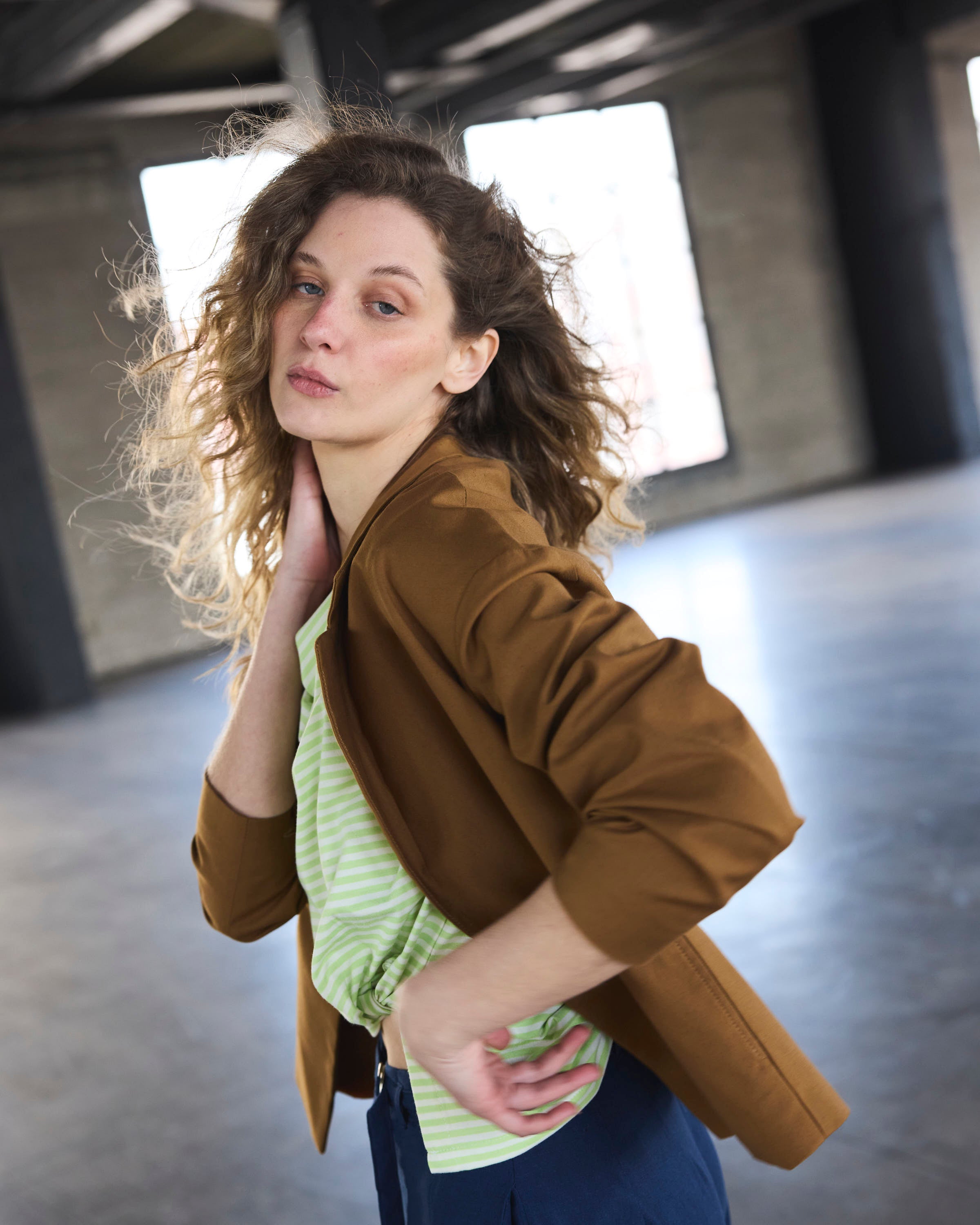 Blazer Medio Soleil 100% Algodón Camel