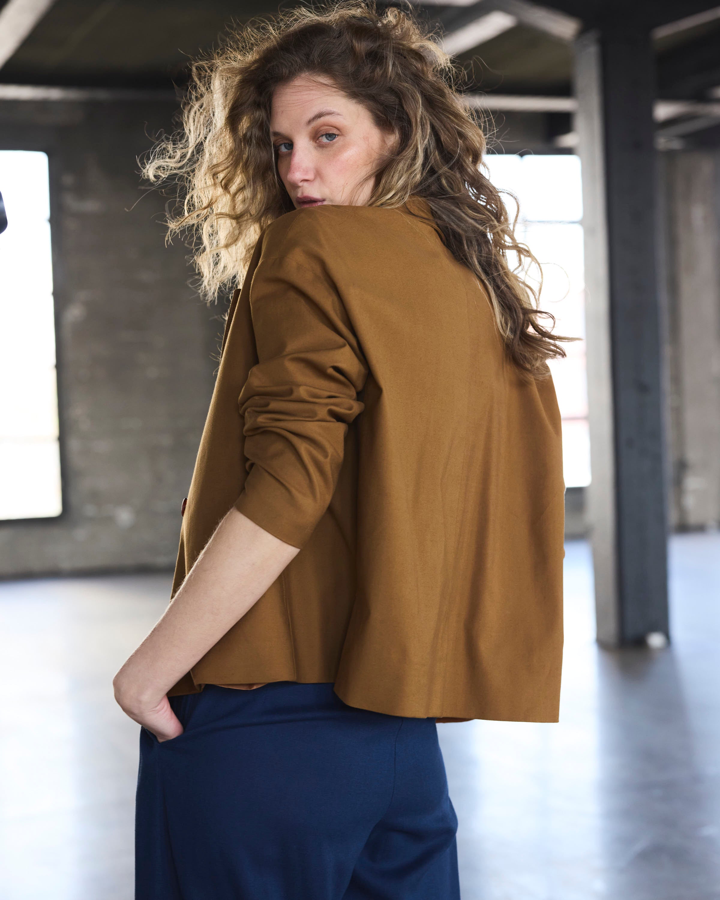 Blazer Medio Soleil 100% Algodón Camel