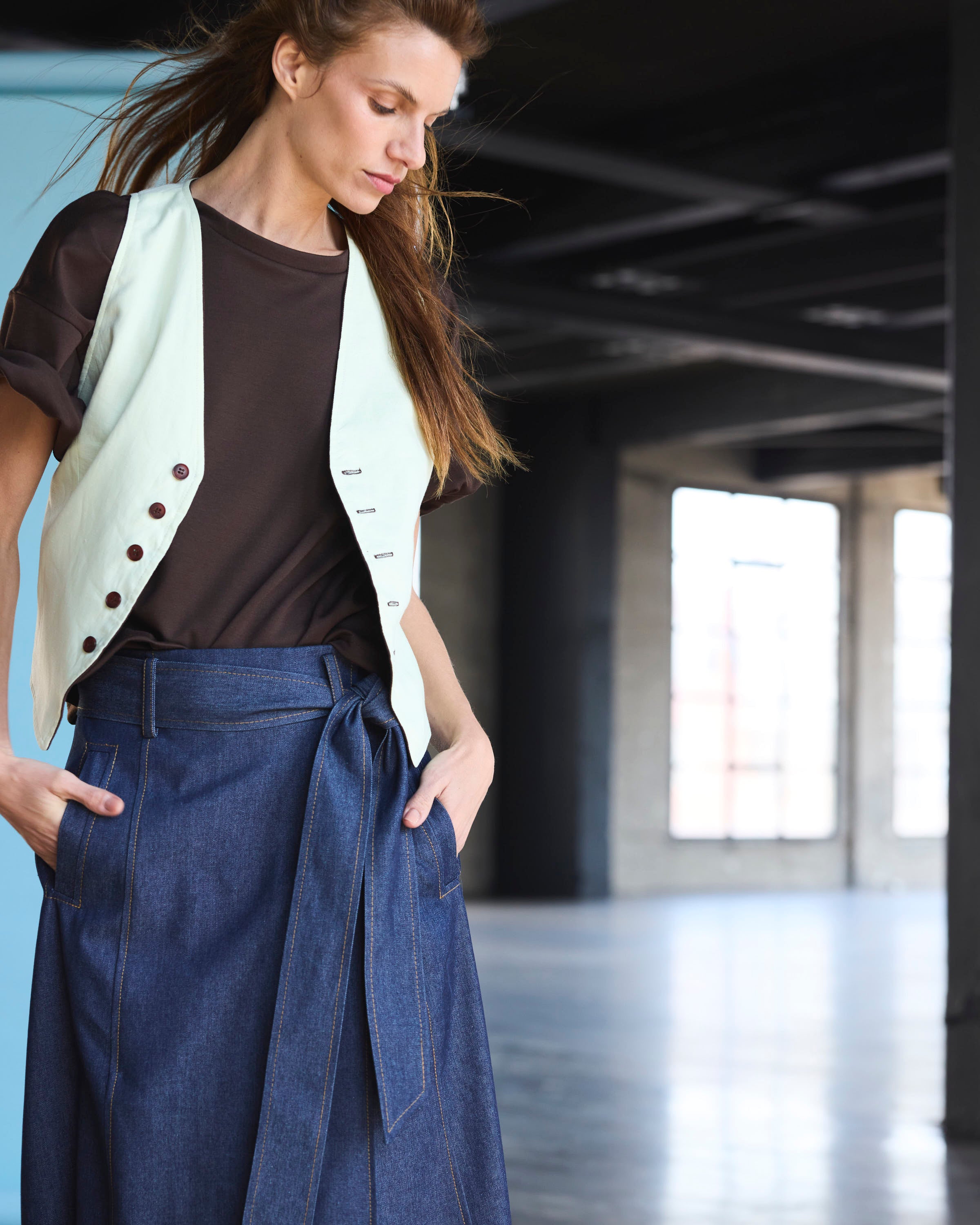 Falda Guede Denim Azul