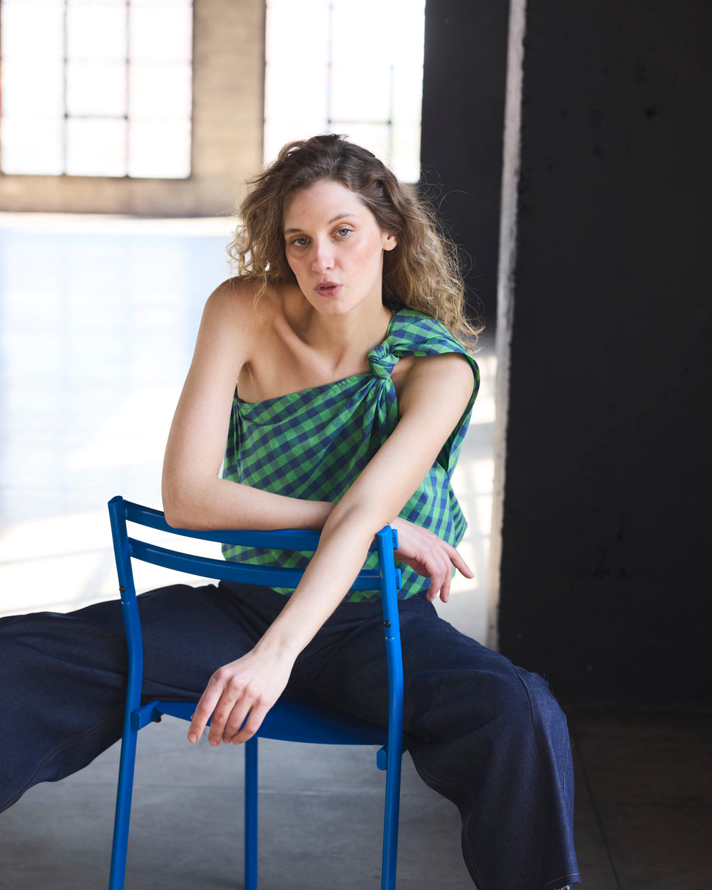 Top Rousseau 100% Algodón Escocés Verde