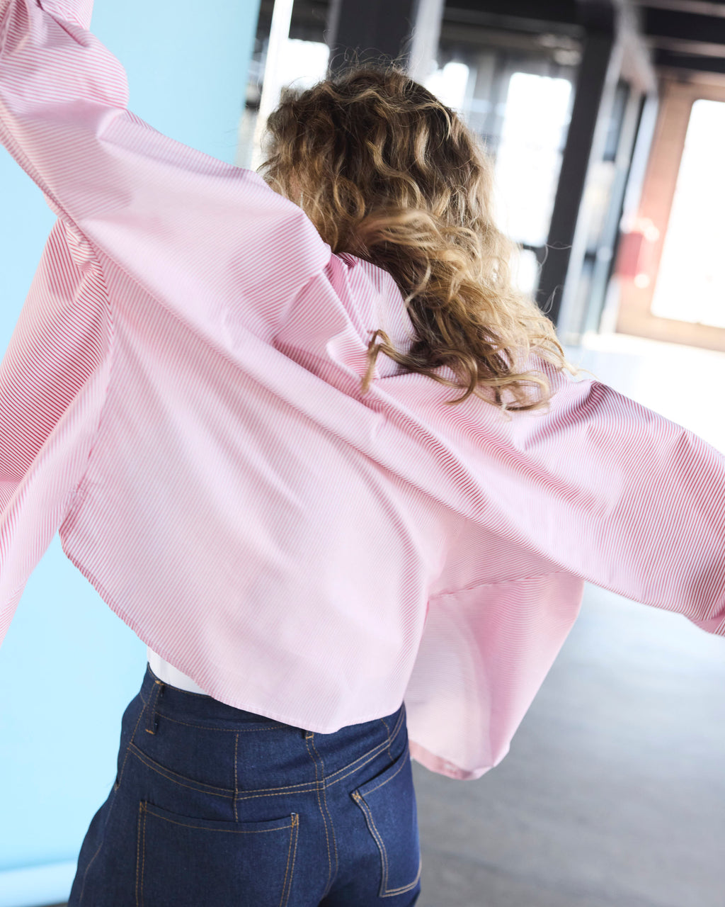 Blusa Cuscute Listada Roja