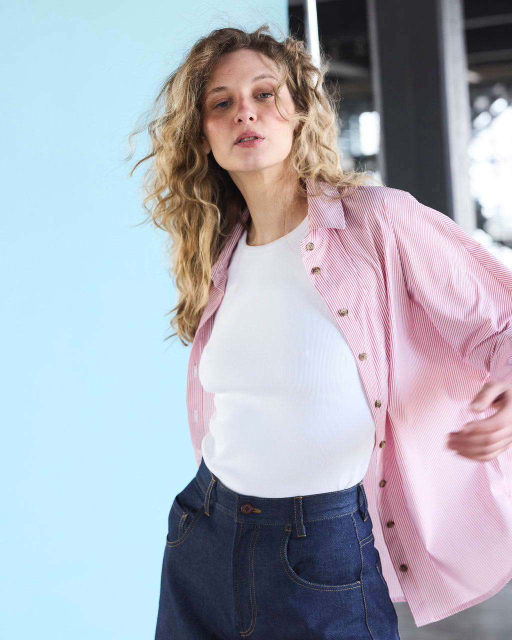 Blusa Cuscute Listada Roja