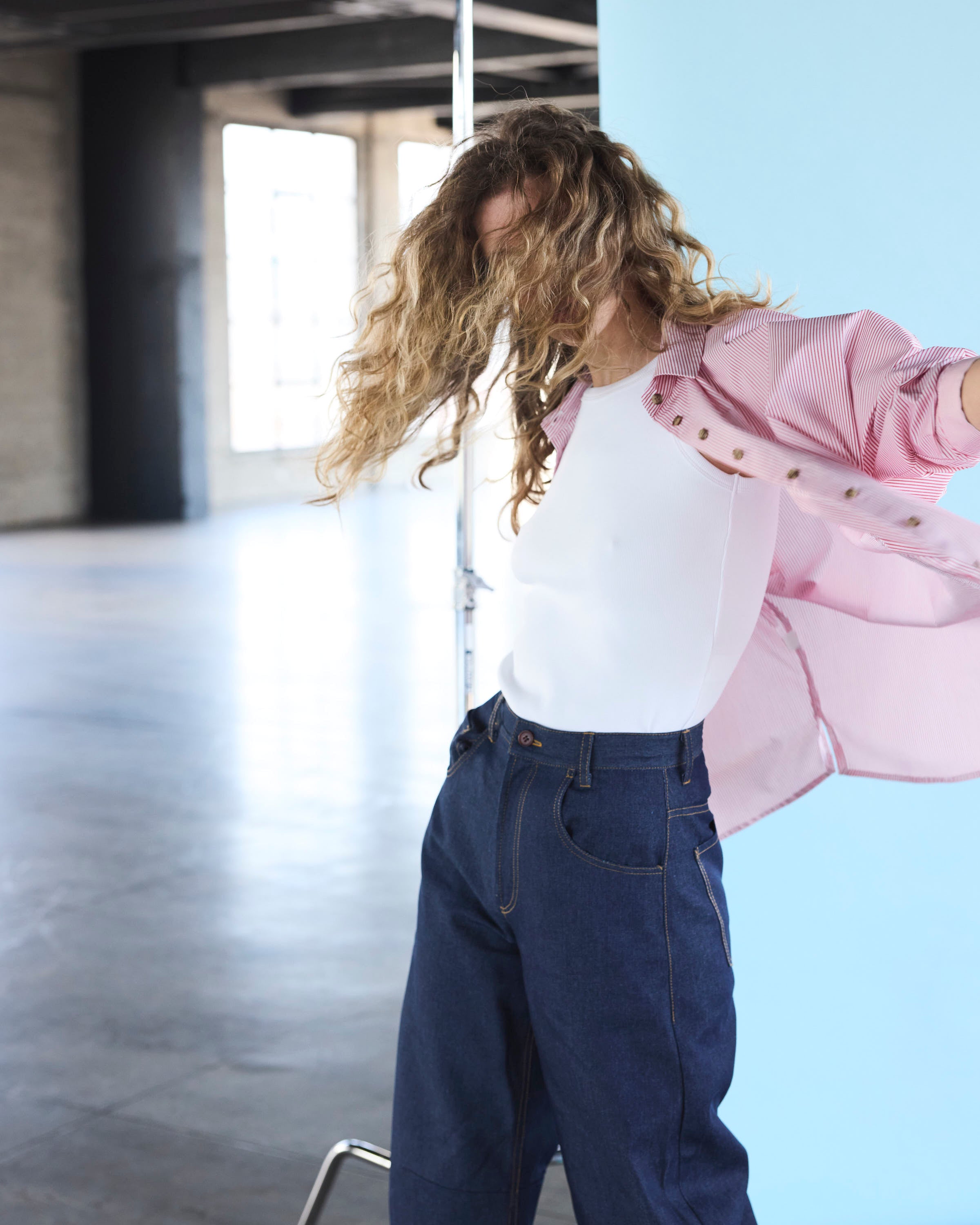 Blusa Cuscute Listada Roja