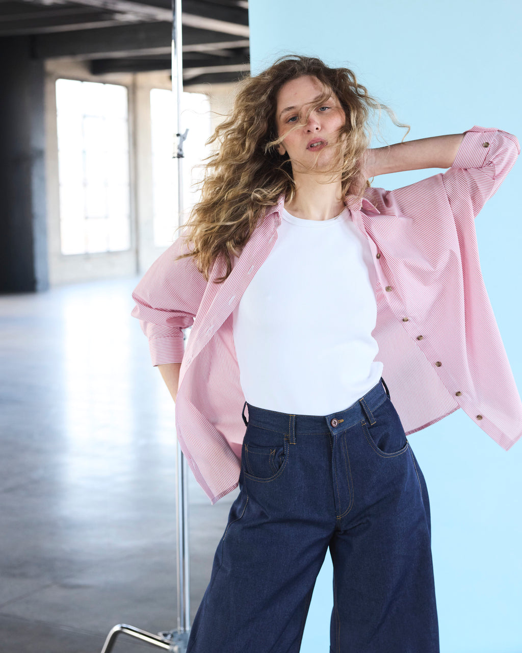 Blusa Cuscute Listada Roja