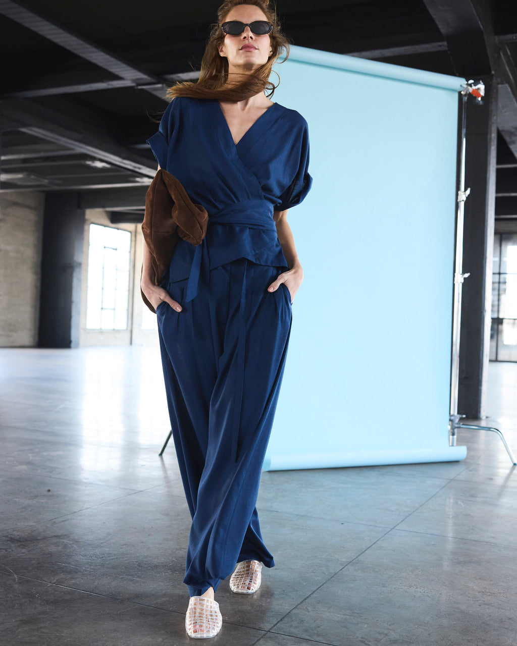 Kimono Fierte Lino Azul Francia