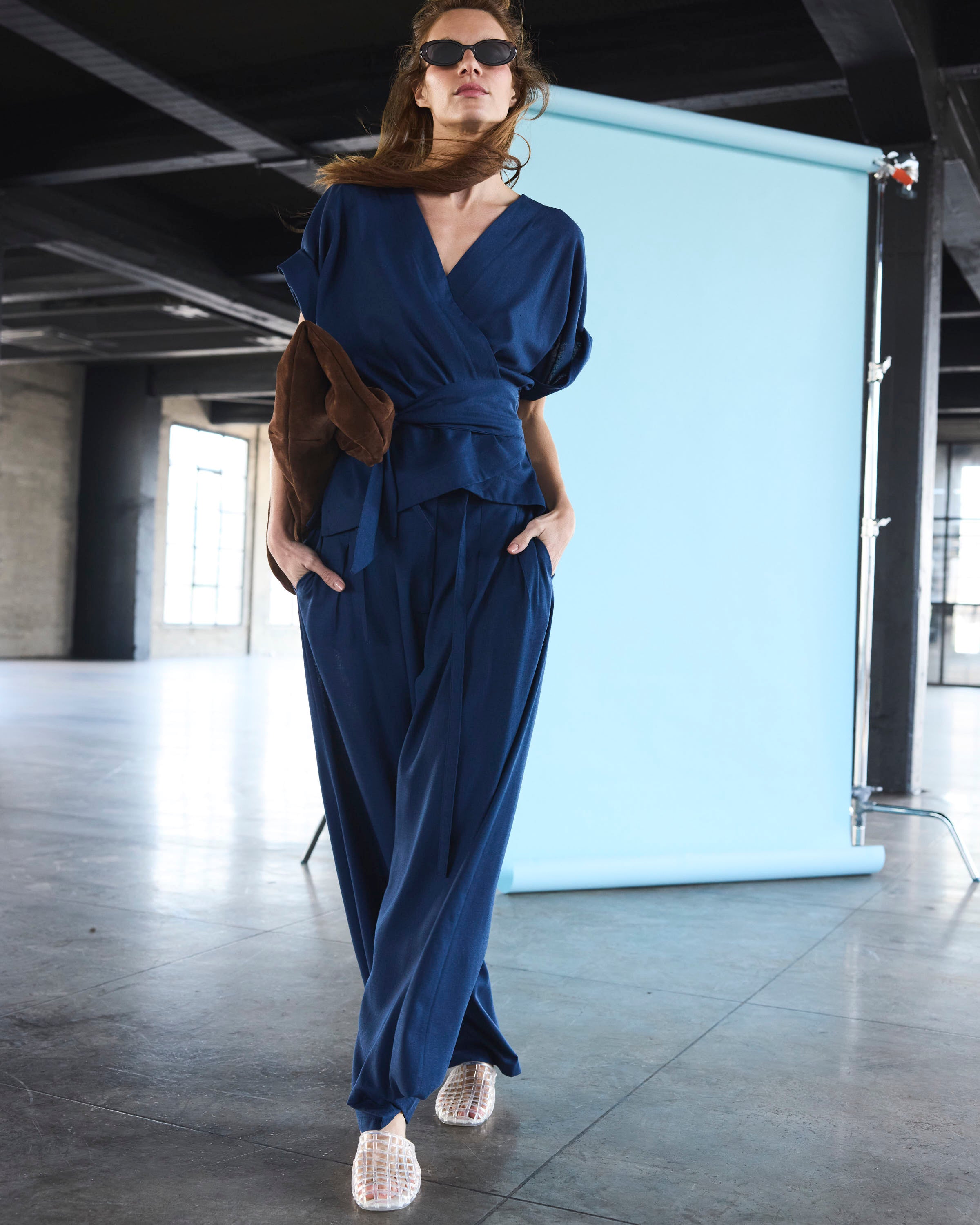 Kimono Fierte Lino Azul Francia