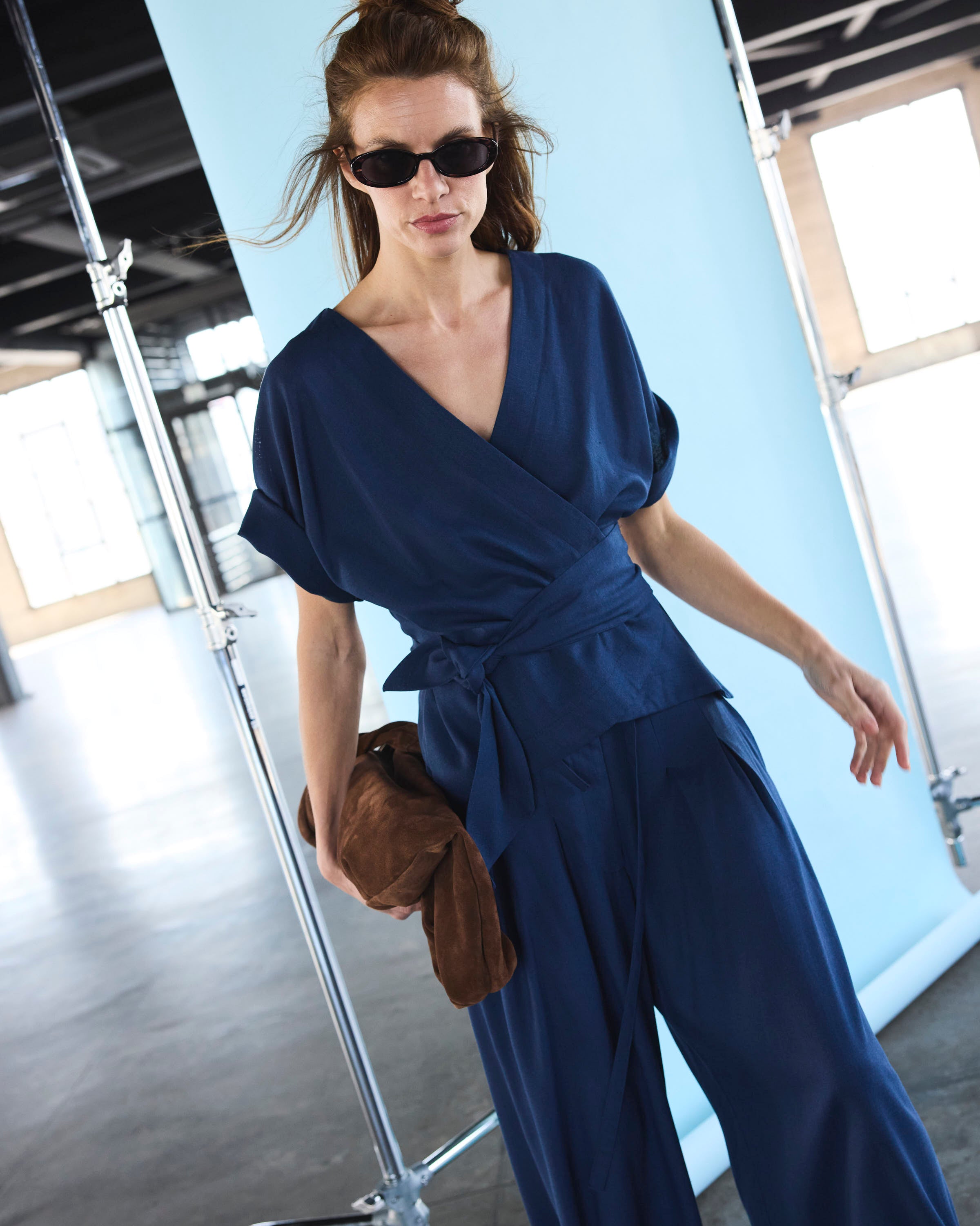 Kimono Fierte Lino Azul Francia