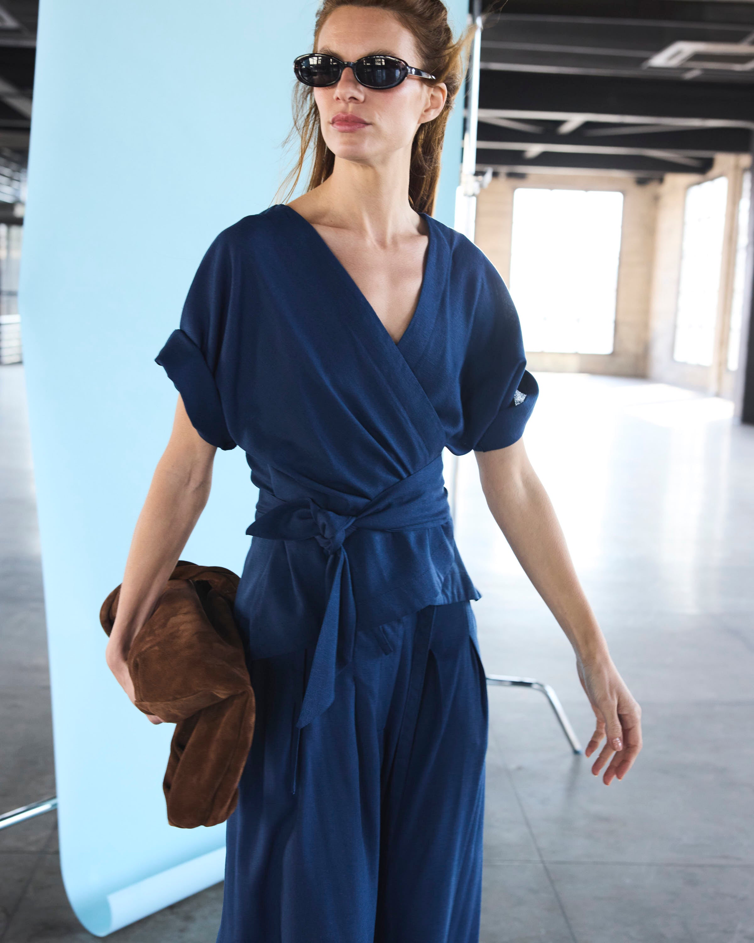 Kimono Fierte Lino Azul Francia