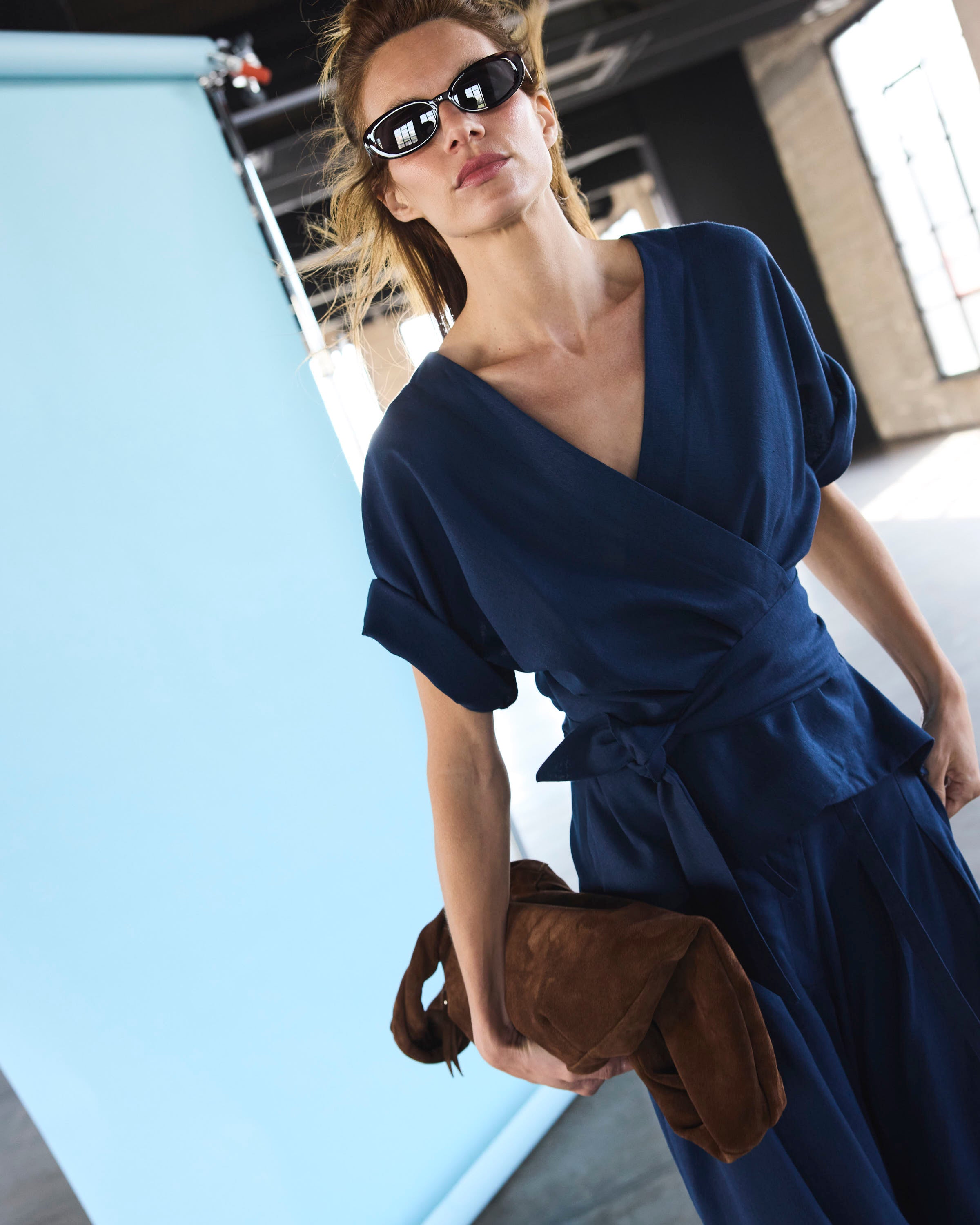 Kimono Fierte Lino Azul Francia