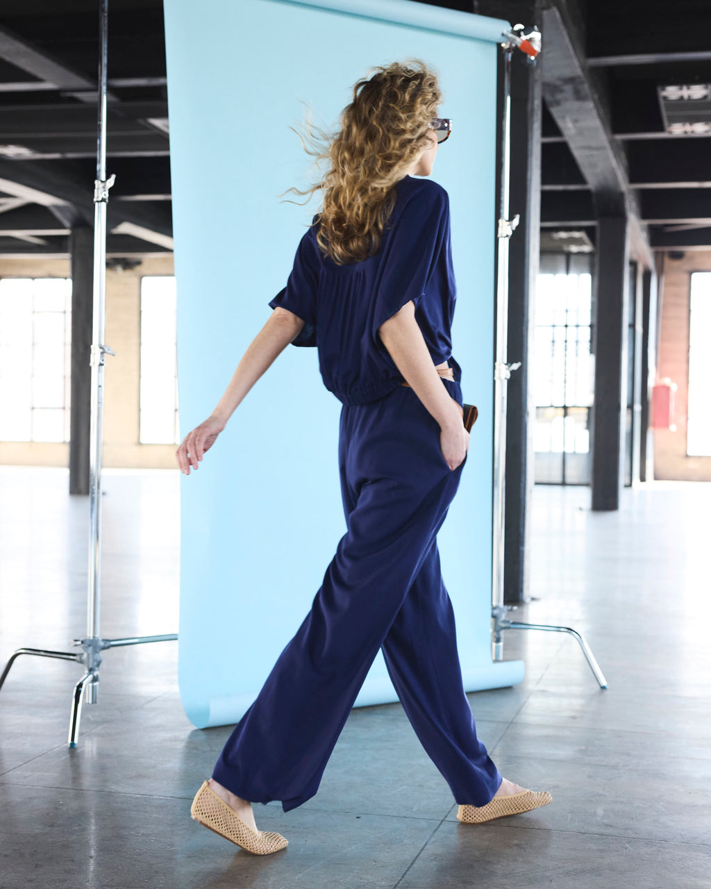 Pantalón Labille Lino Azul