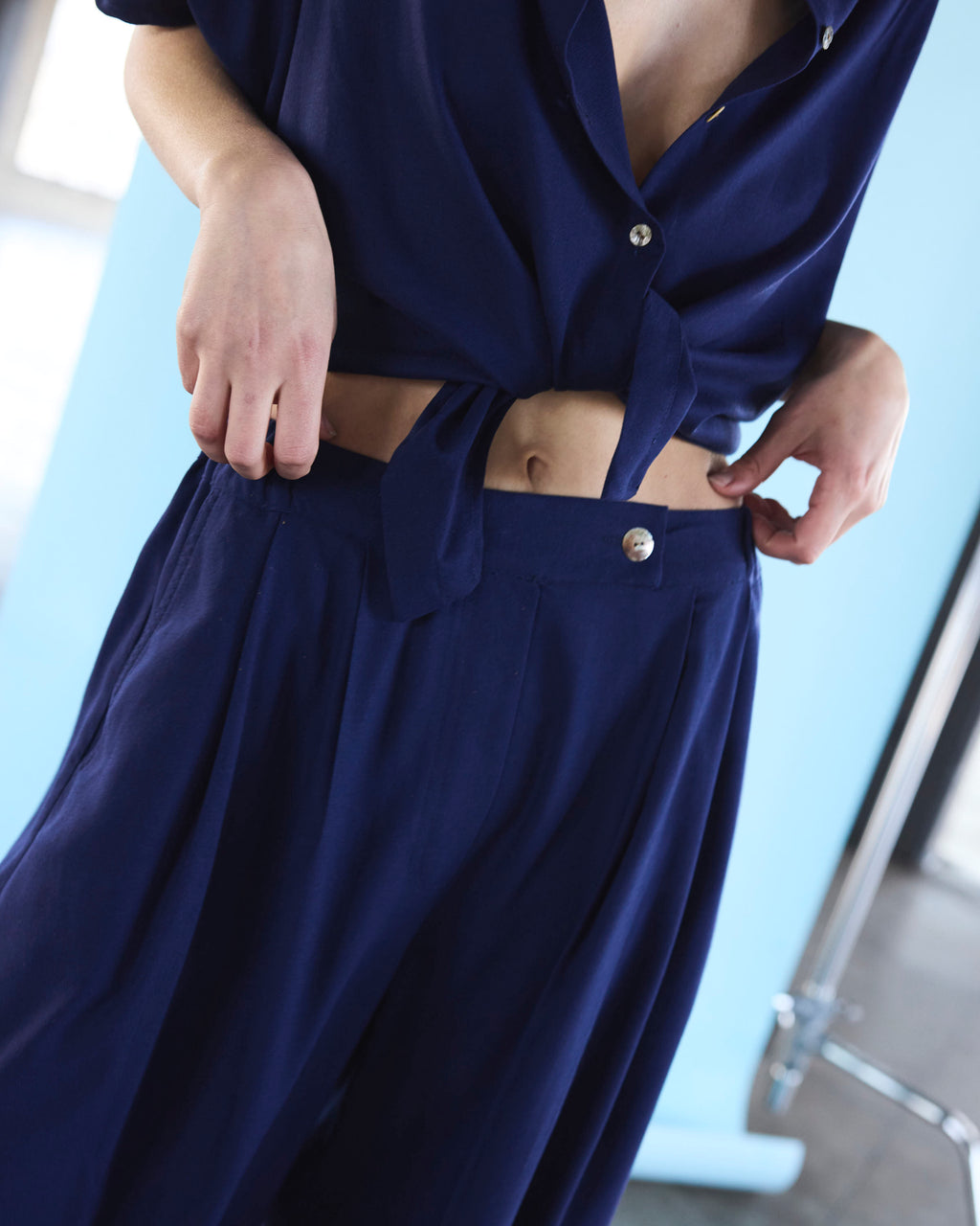 Pantalón Labille Lino Azul