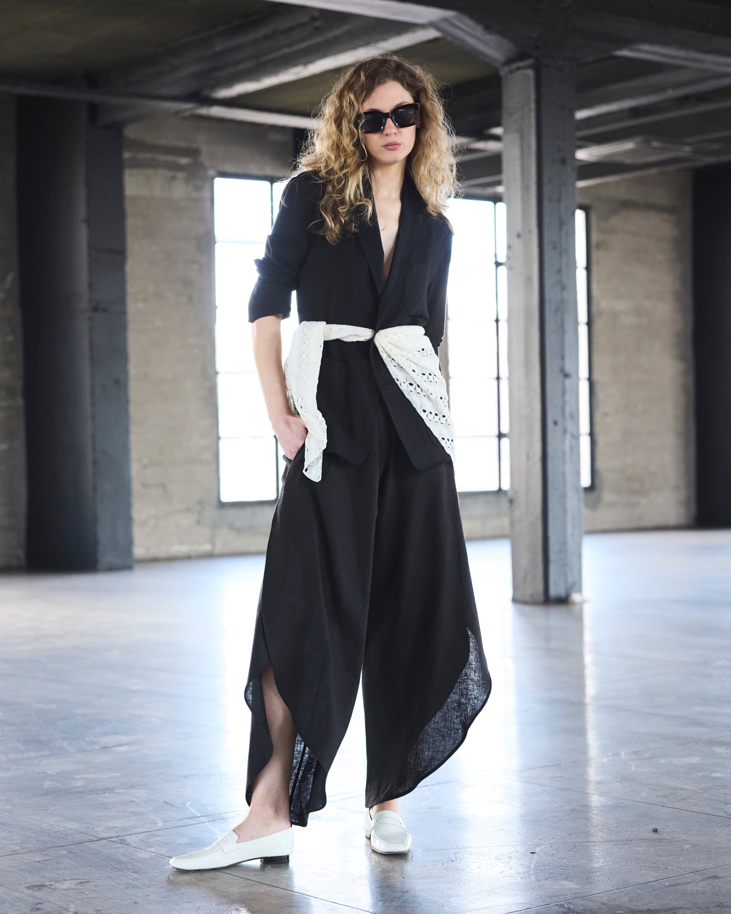 Blazer Sauvage Lino Negro