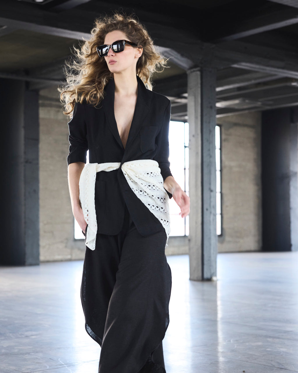 Blazer Sauvage Lino Negro