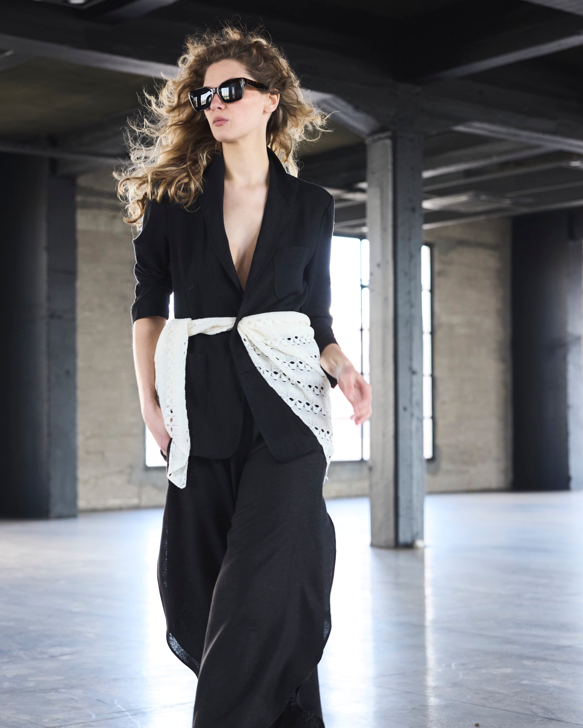 Blazer Sauvage Lino Negro