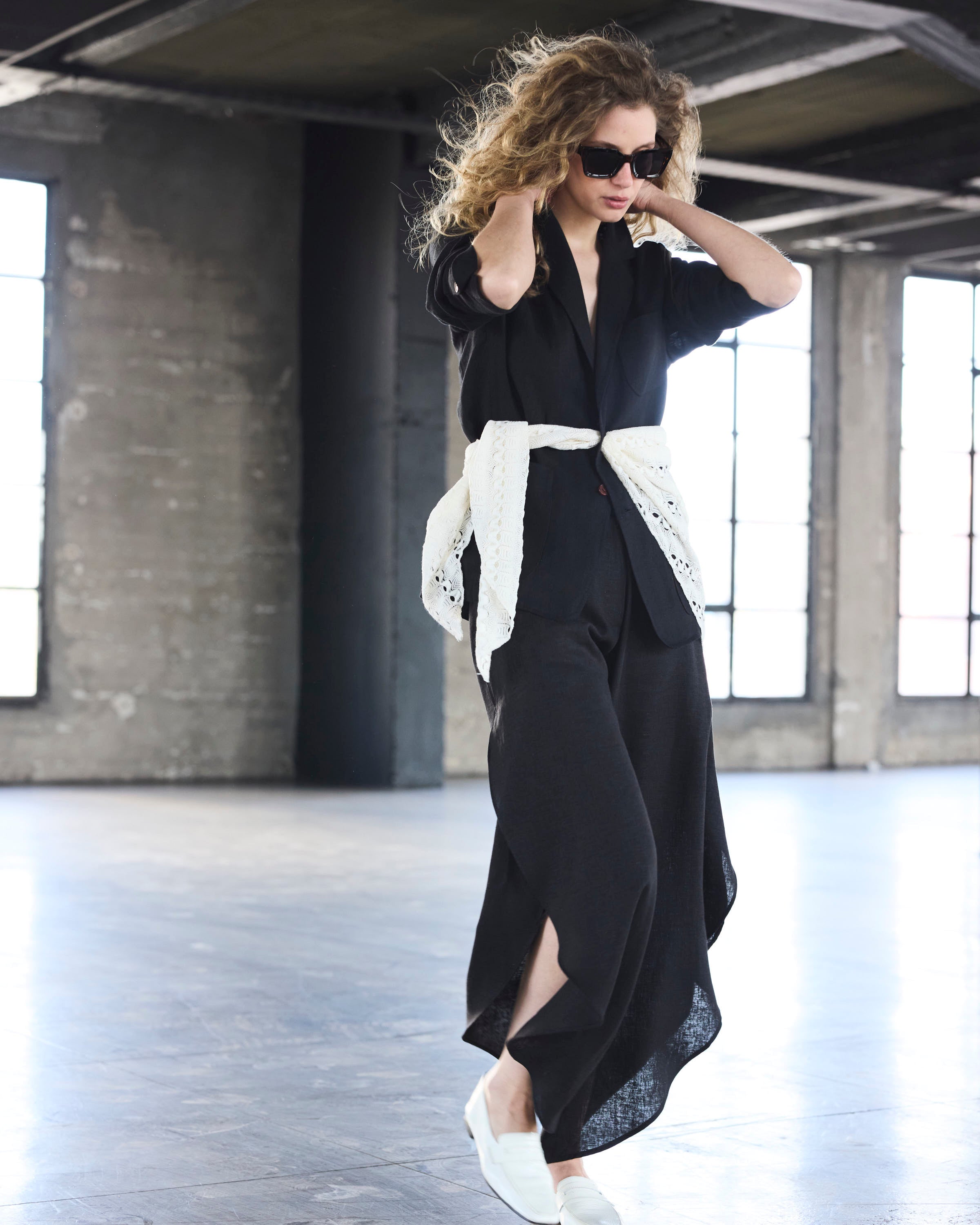 Blazer Sauvage Lino Negro